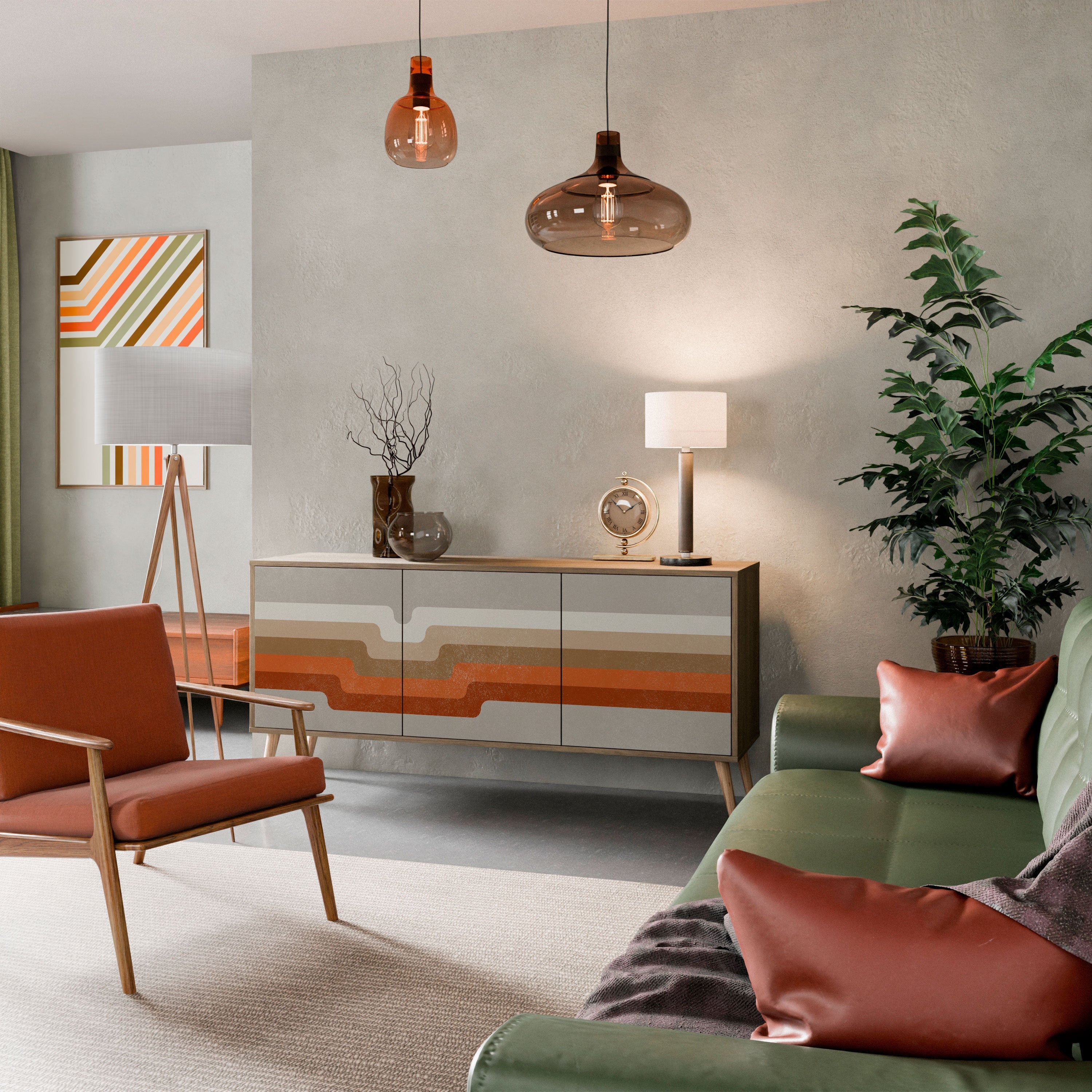 Buffet 3 portes effet chêne PECULIAR TRAIL