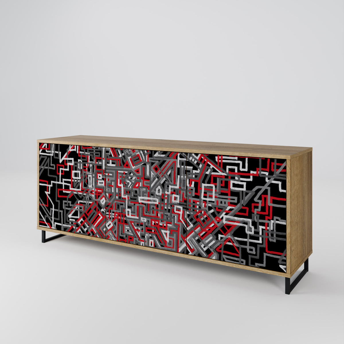 BROKEN LINES 3-Door Sideboard