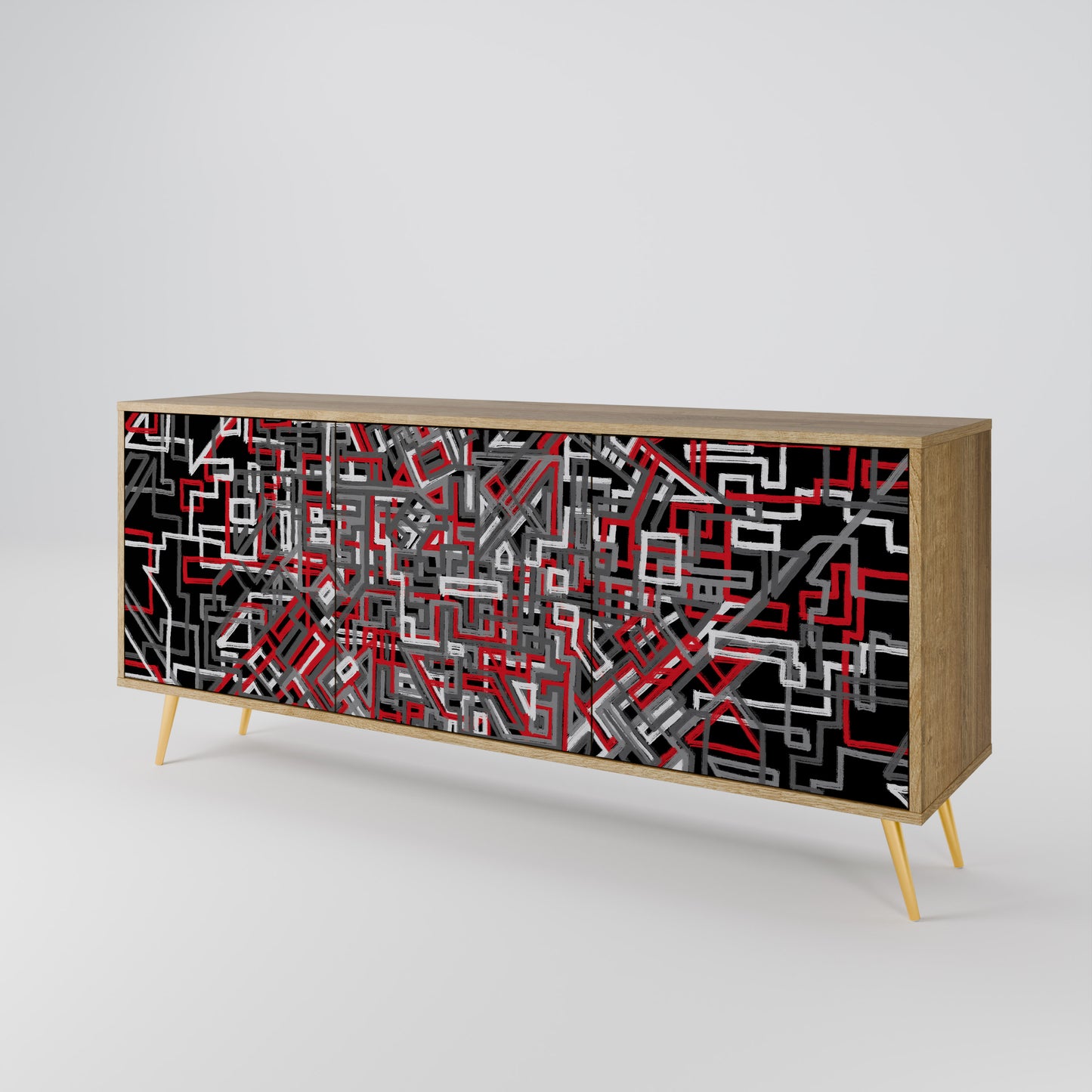 BROKEN LINES 3-Door Sideboard