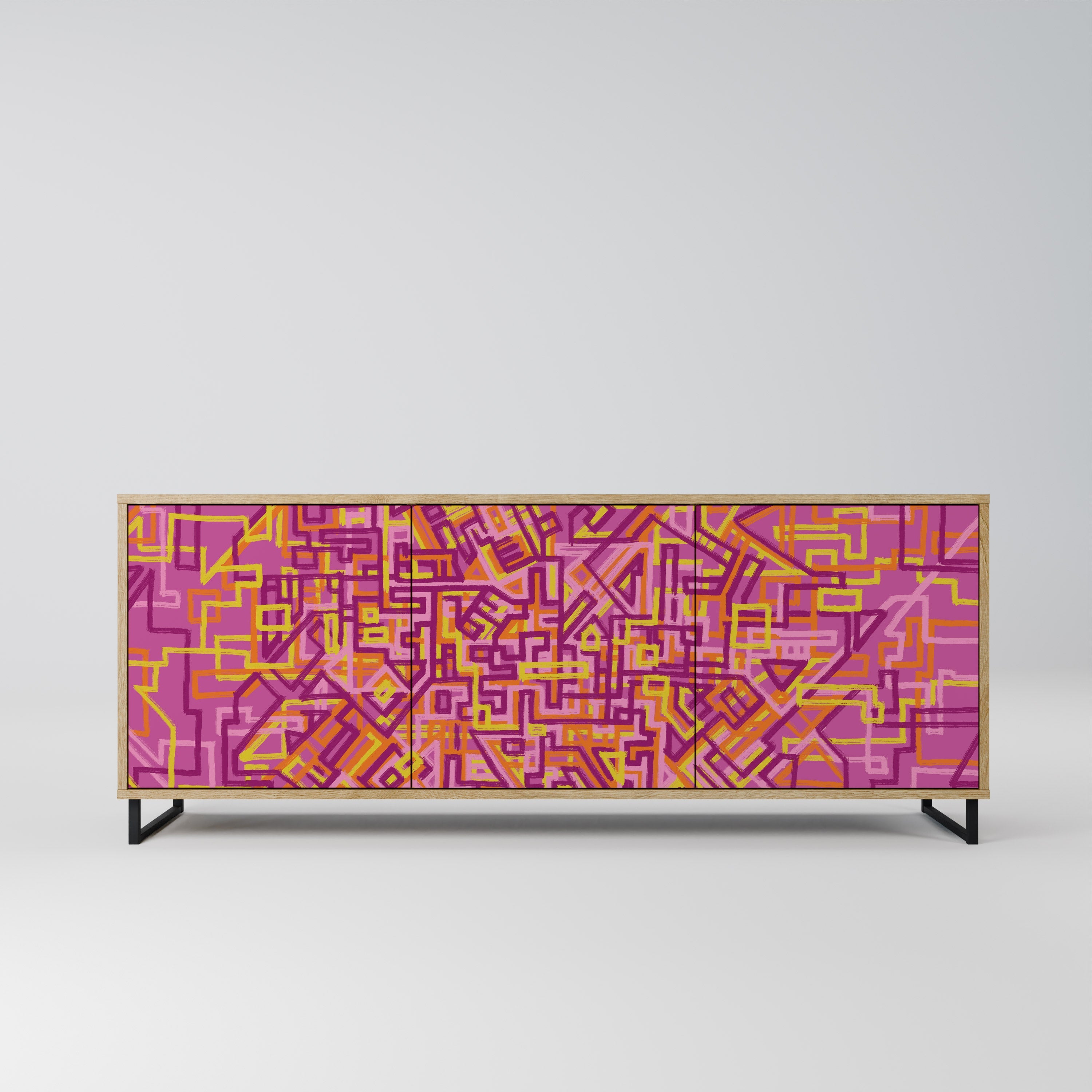 Buffet 3 portes LOVELY MEMORIES effet chêne