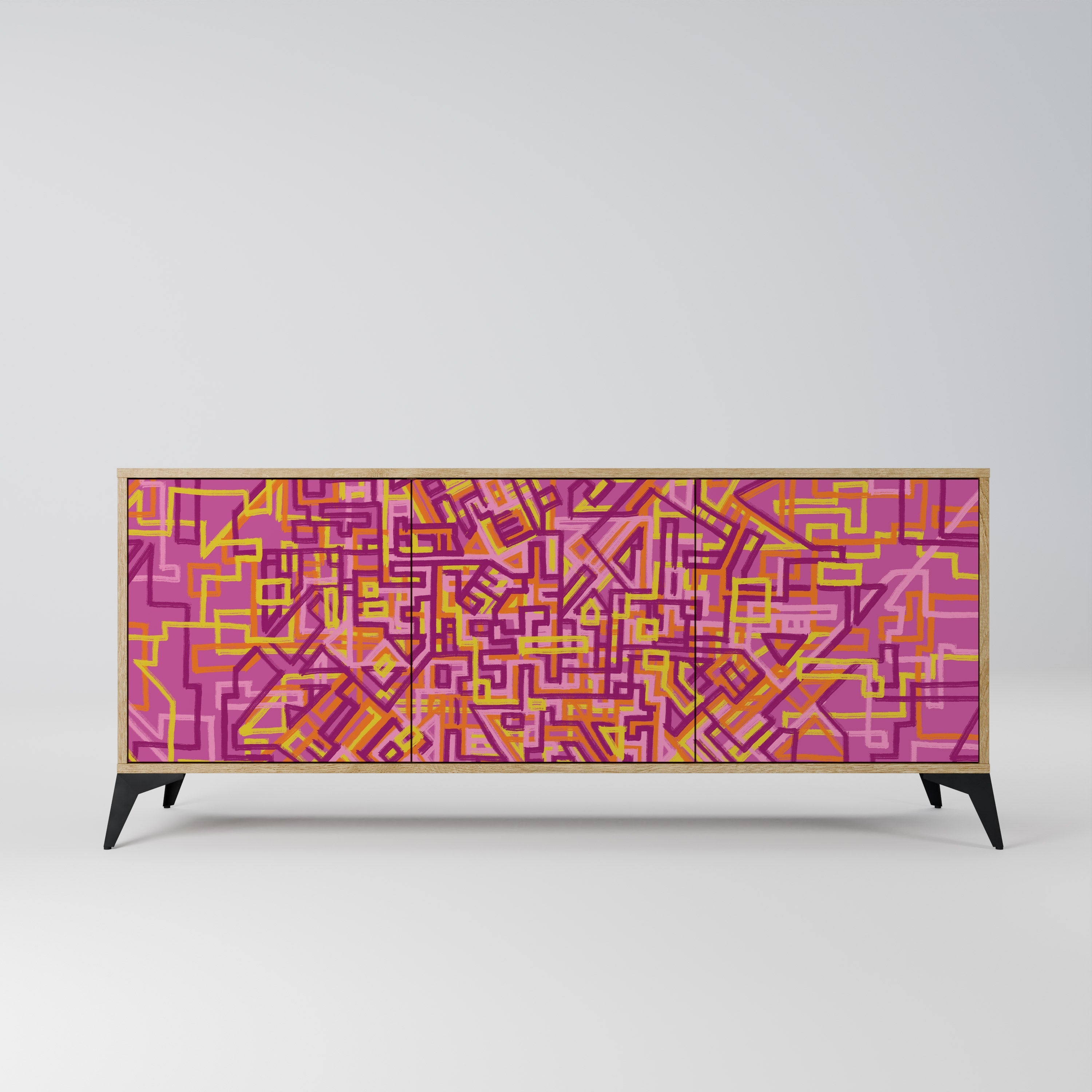 Buffet 3 portes LOVELY MEMORIES effet chêne