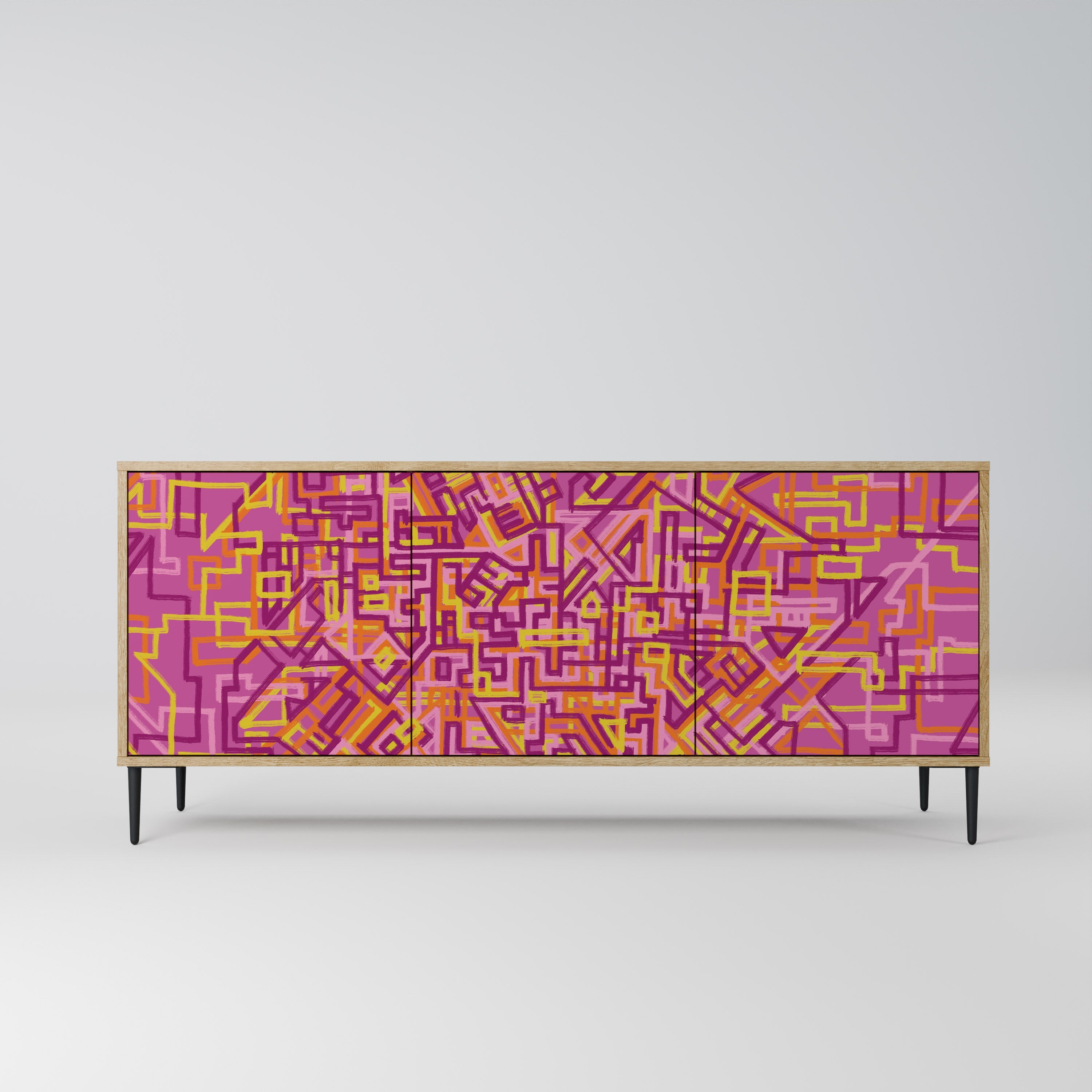 Buffet 3 portes LOVELY MEMORIES effet chêne