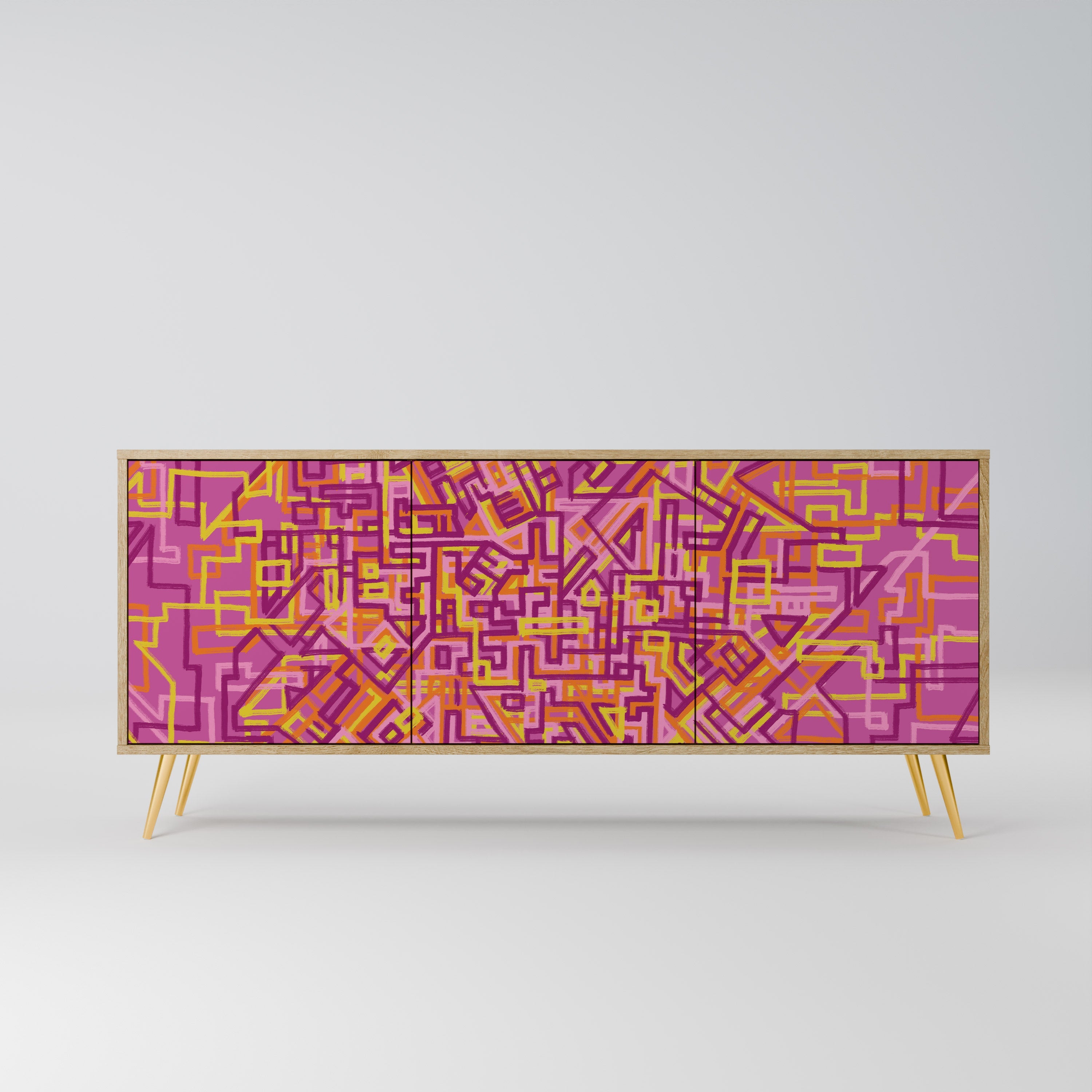 Buffet 3 portes LOVELY MEMORIES effet chêne