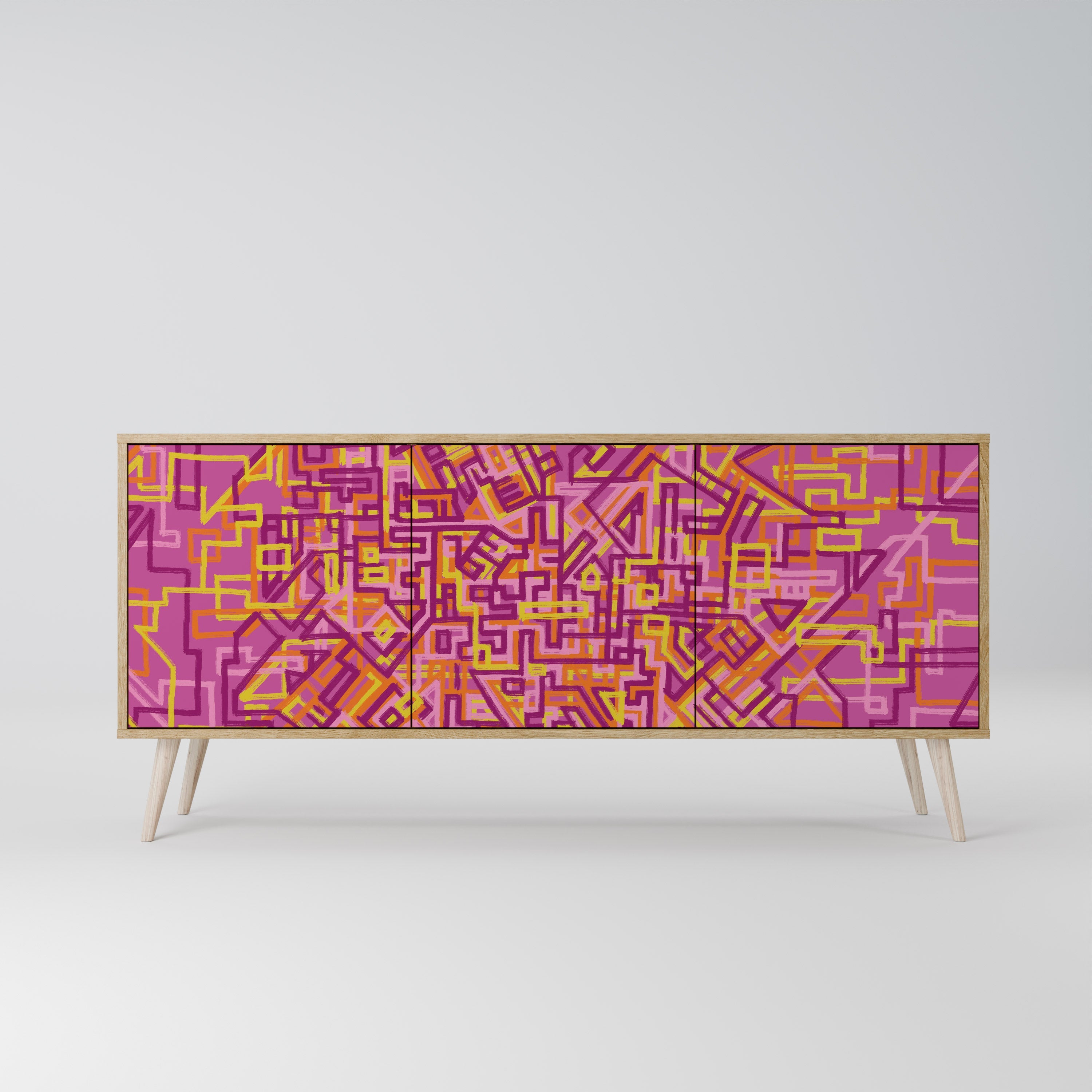 Buffet 3 portes LOVELY MEMORIES effet chêne