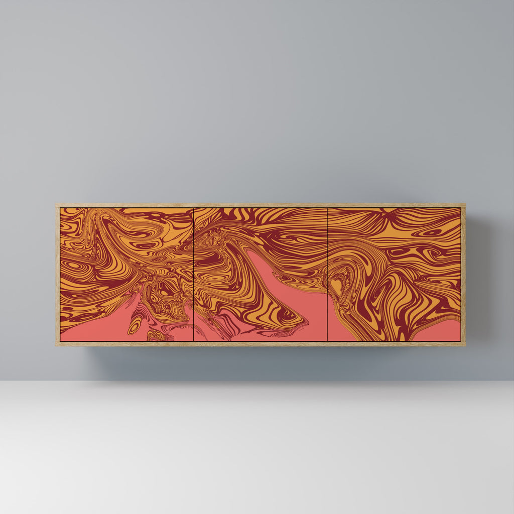 Buffet 3 portes FLOATING THOUGHTS effet chêne