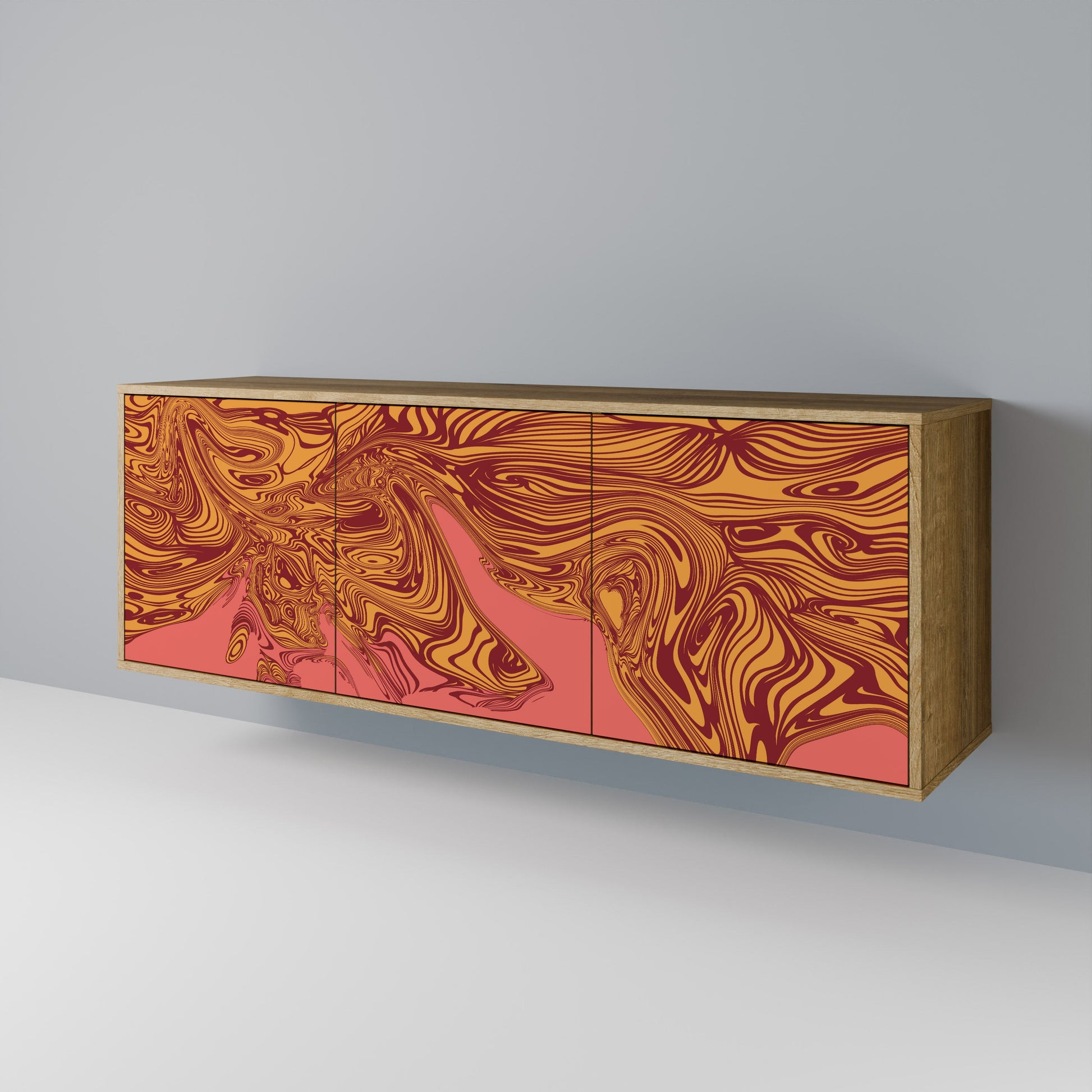 Buffet 3 portes FLOATING THOUGHTS effet chêne