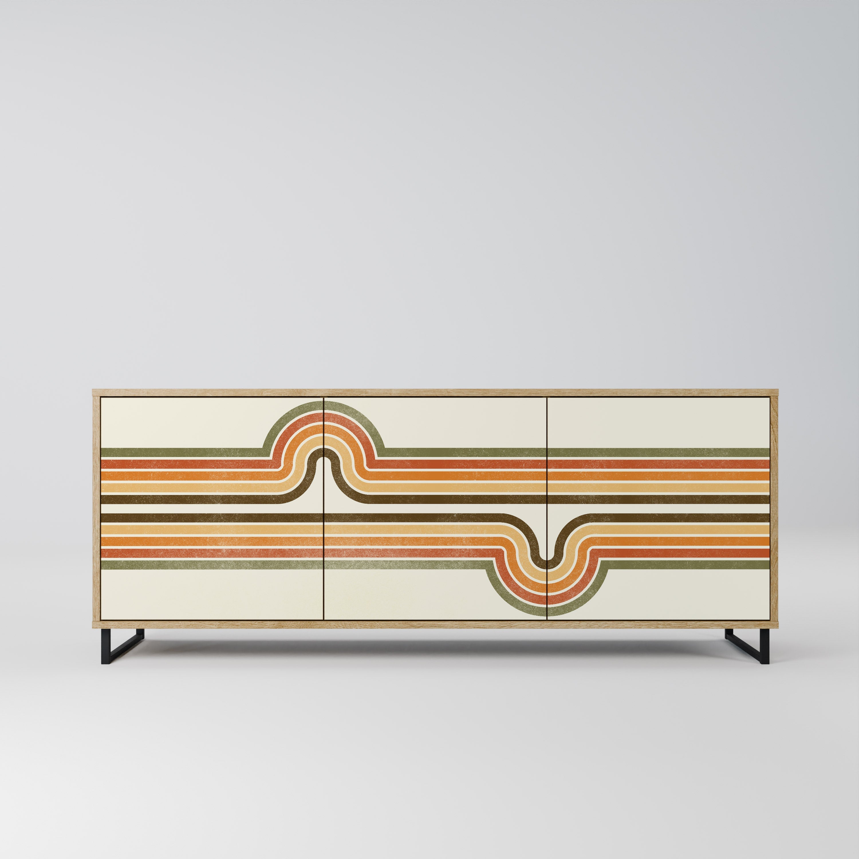 Buffet 3 portes STREAM EXCEPTIONNEL effet chêne