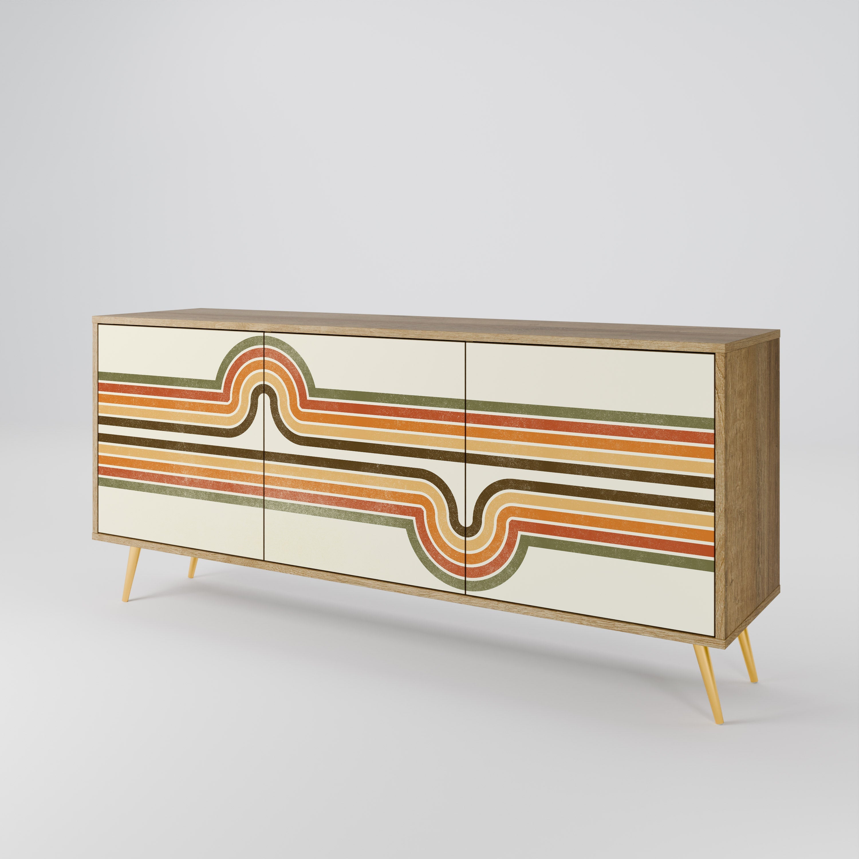 Buffet 3 portes STREAM EXCEPTIONNEL effet chêne