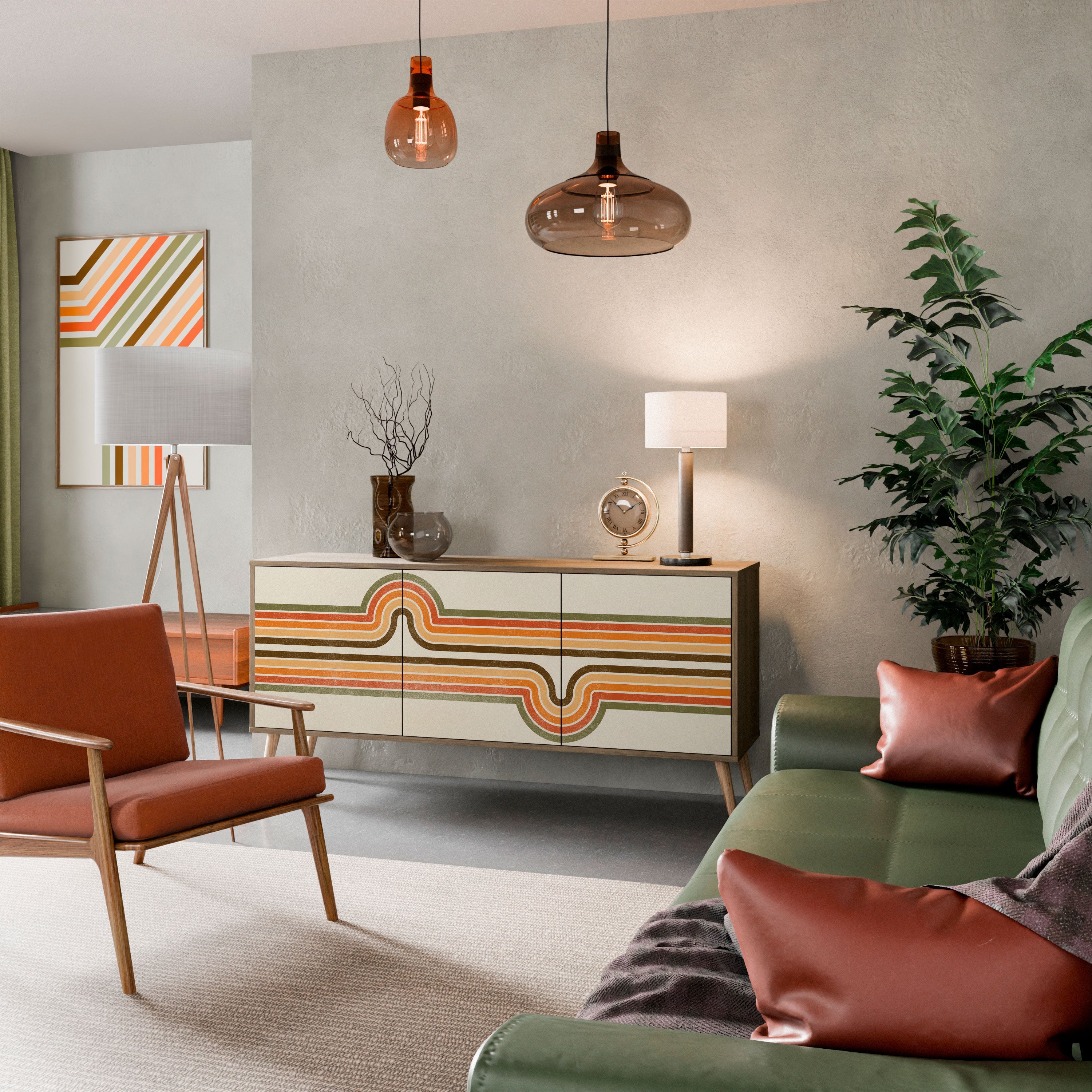 Buffet 3 portes STREAM EXCEPTIONNEL effet chêne