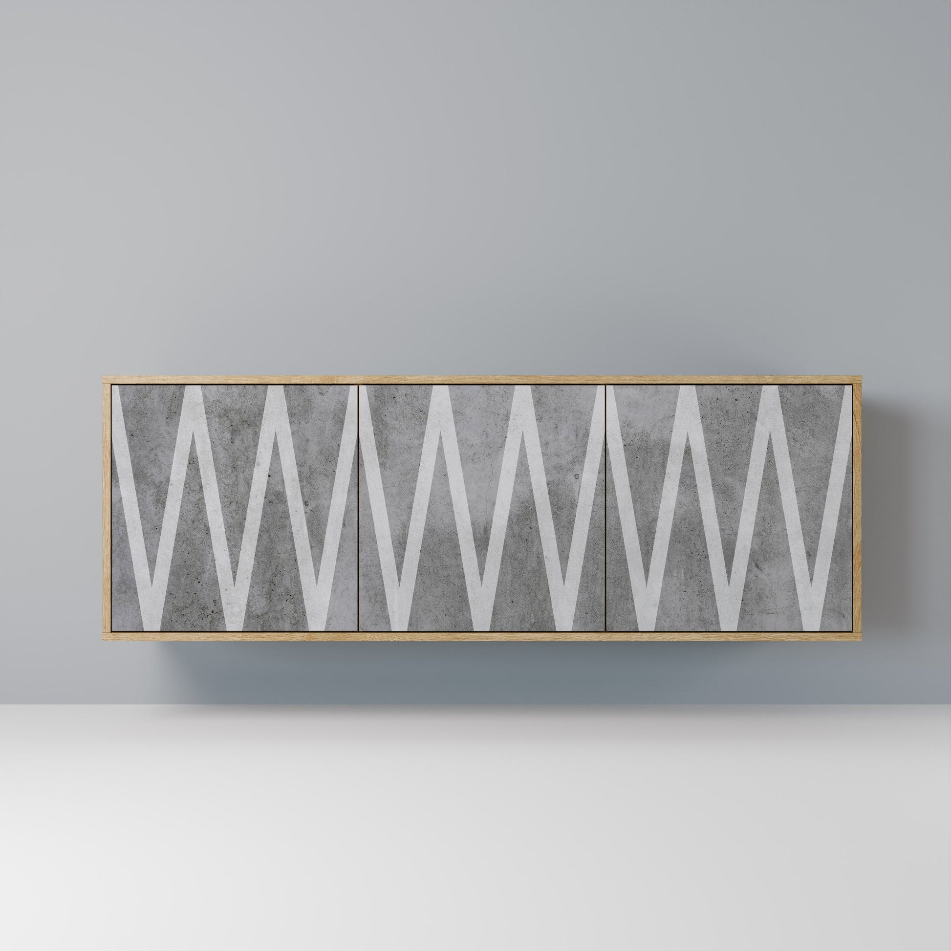 Buffet 3 portes SOLID ZIG ZAG effet chêne