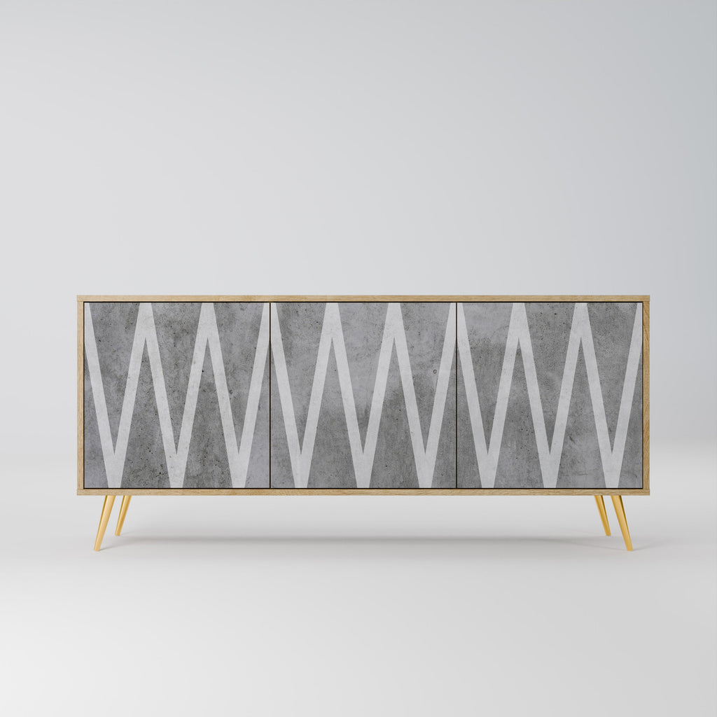 Buffet 3 portes SOLID ZIG ZAG effet chêne