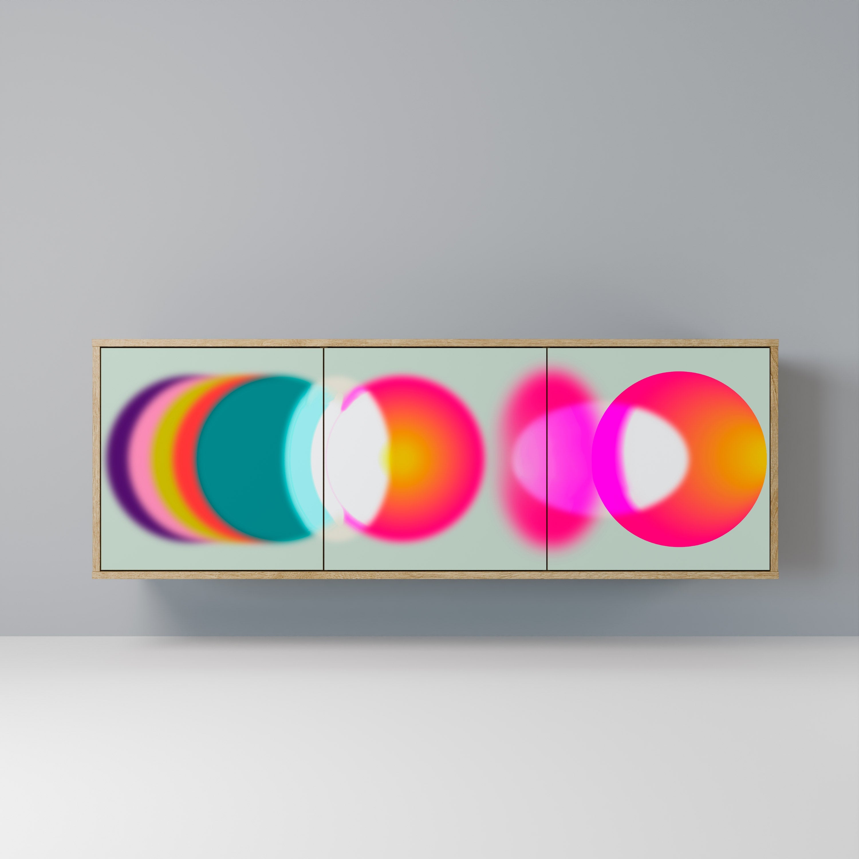 Buffet 3 portes effet chêne SYMPHONY OF COLORS