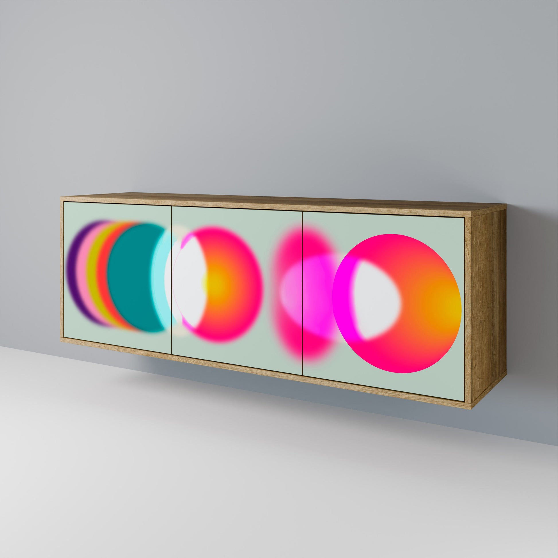 Buffet 3 portes effet chêne SYMPHONY OF COLORS