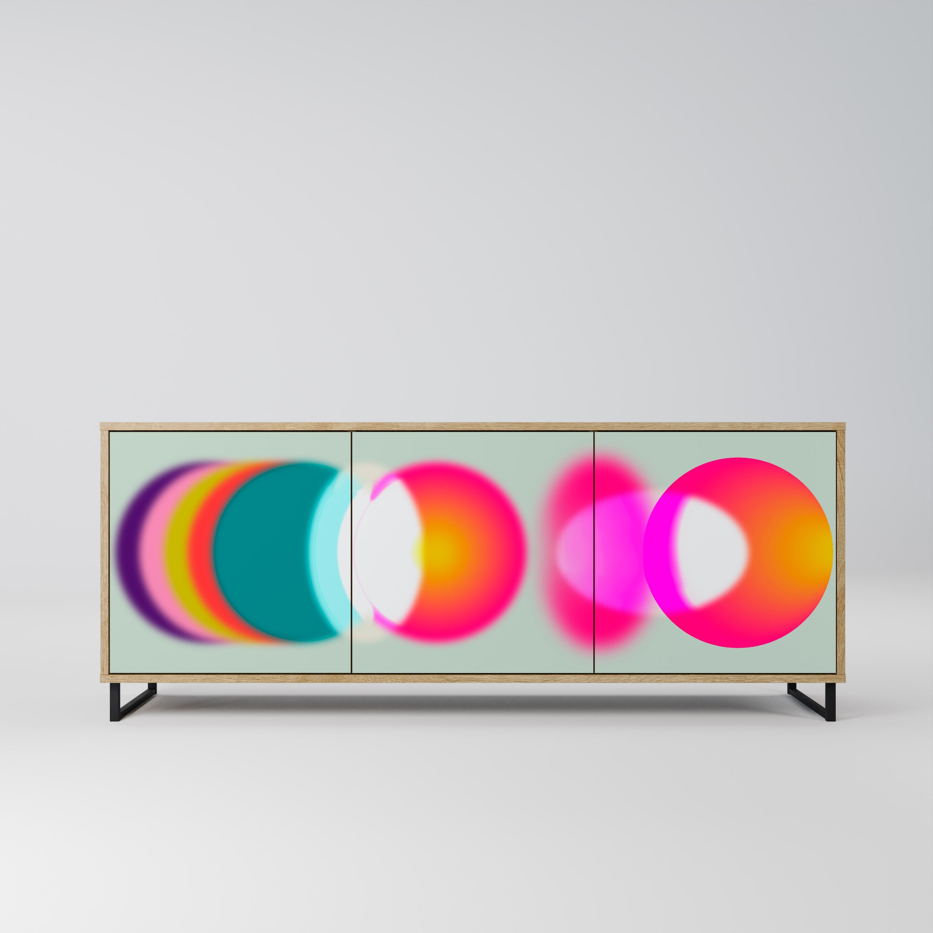 Buffet 3 portes effet chêne SYMPHONY OF COLORS