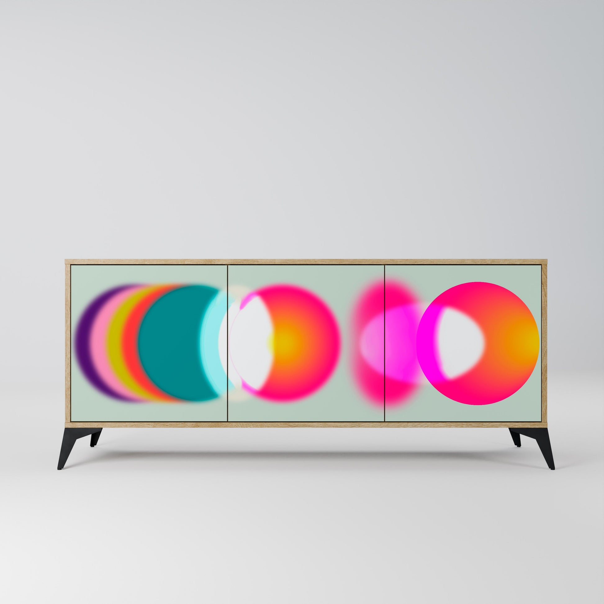 Buffet 3 portes effet chêne SYMPHONY OF COLORS