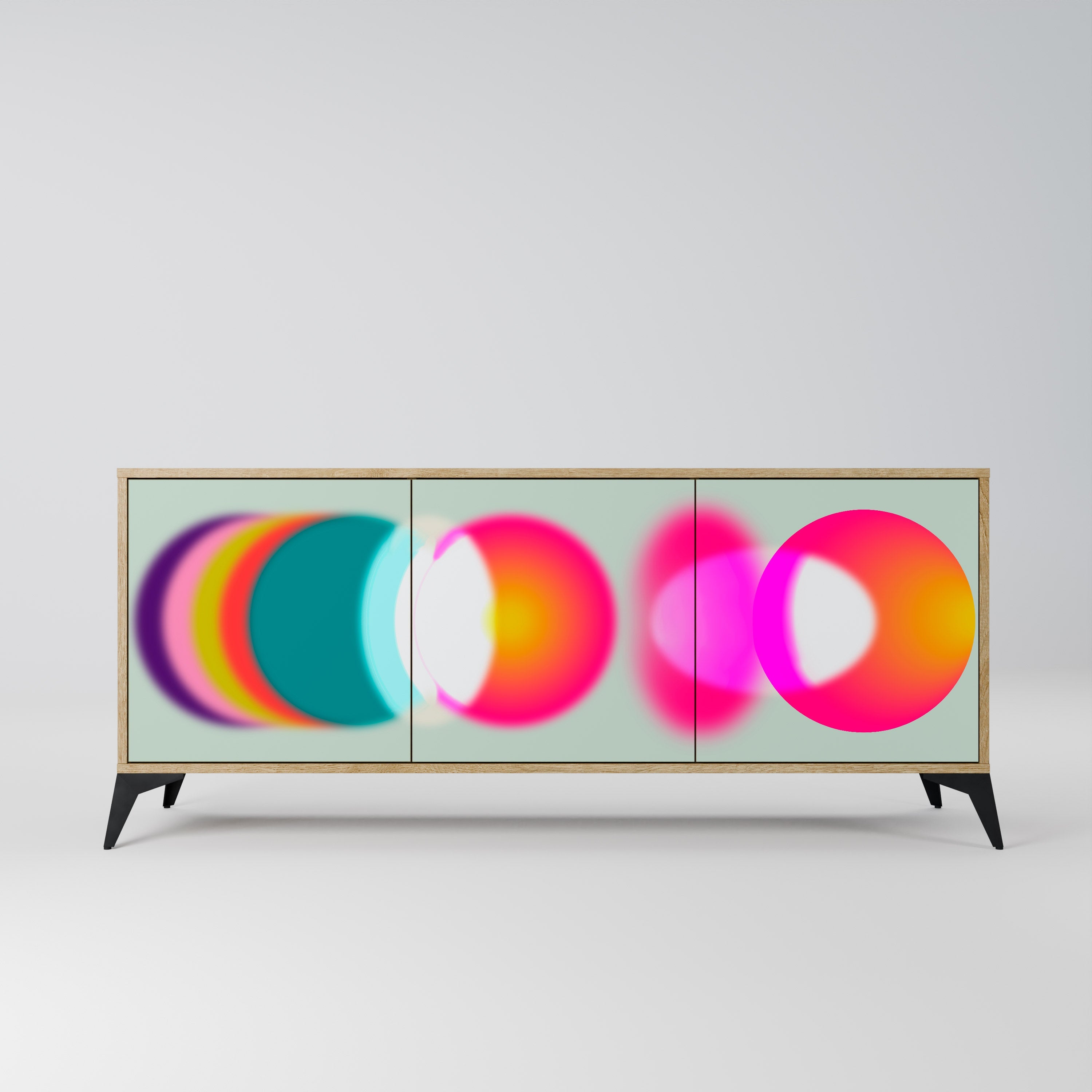 Buffet 3 portes effet chêne SYMPHONY OF COLORS