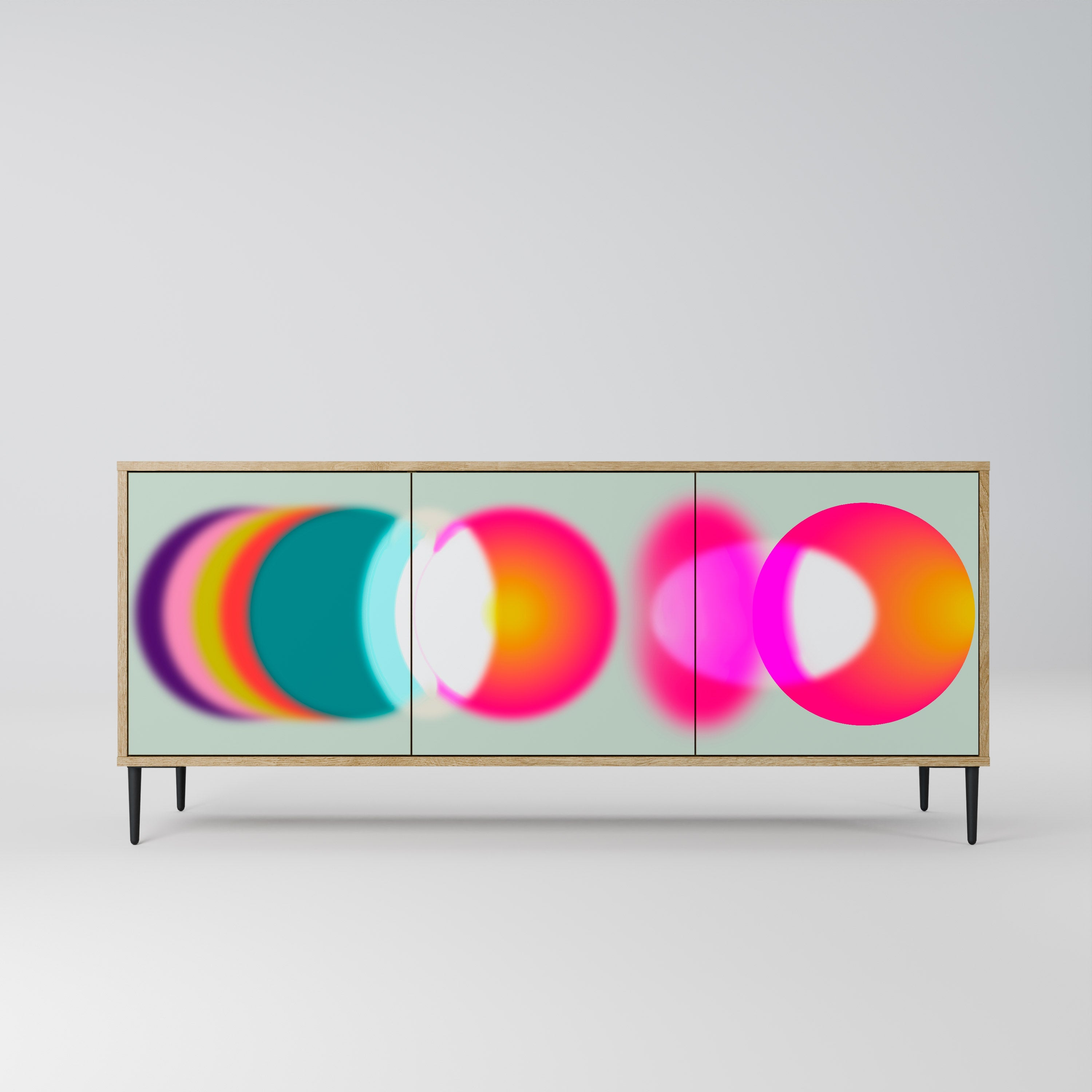 Buffet 3 portes effet chêne SYMPHONY OF COLORS