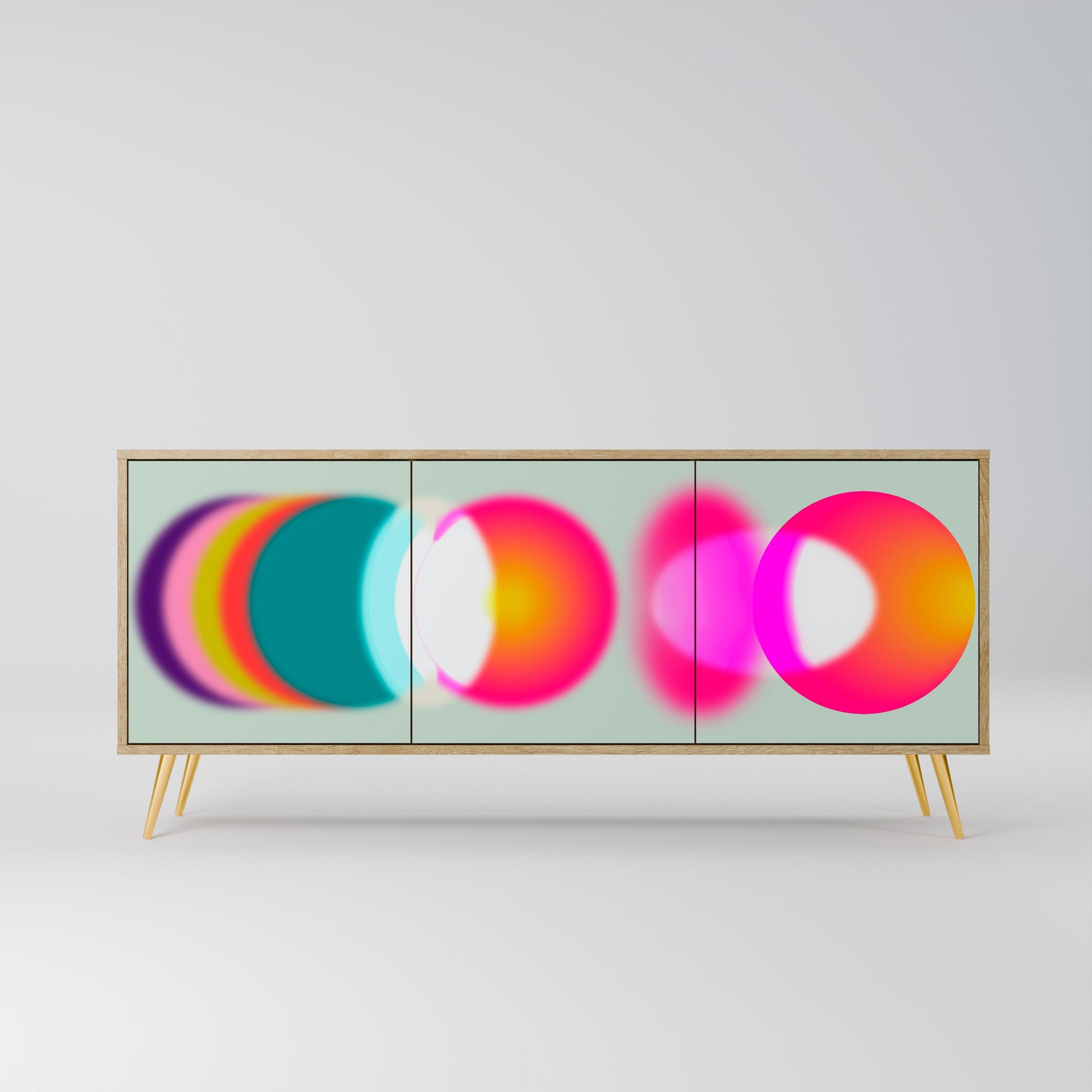 Buffet 3 portes effet chêne SYMPHONY OF COLORS