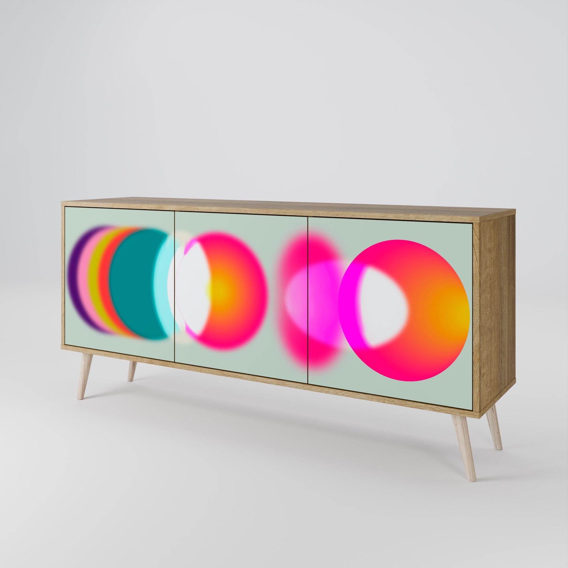 Buffet 3 portes effet chêne SYMPHONY OF COLORS