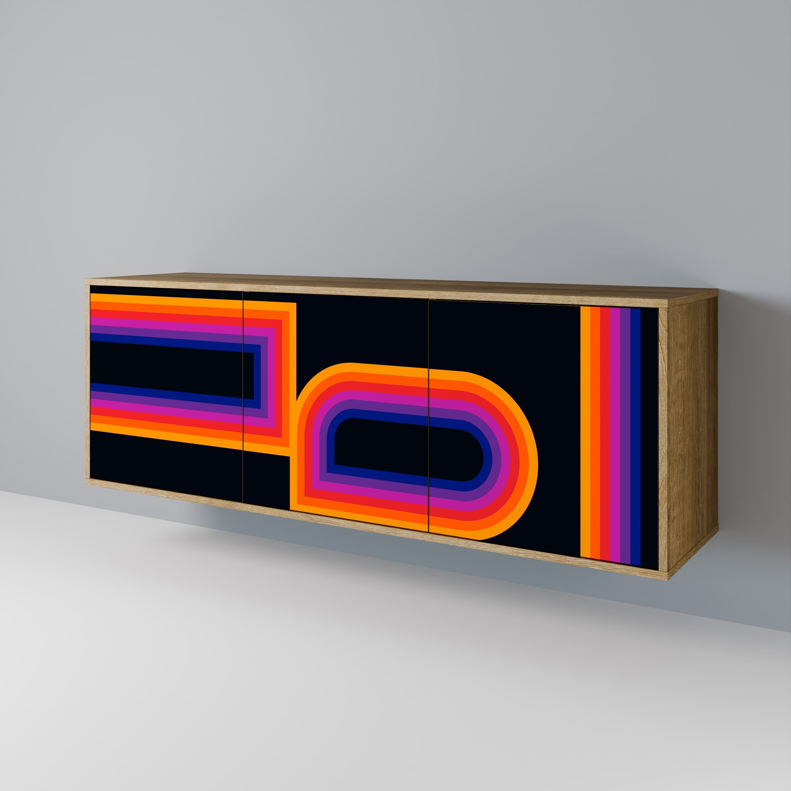 Buffet 3 portes effet chêne BLINDED BY THE LIGHTS