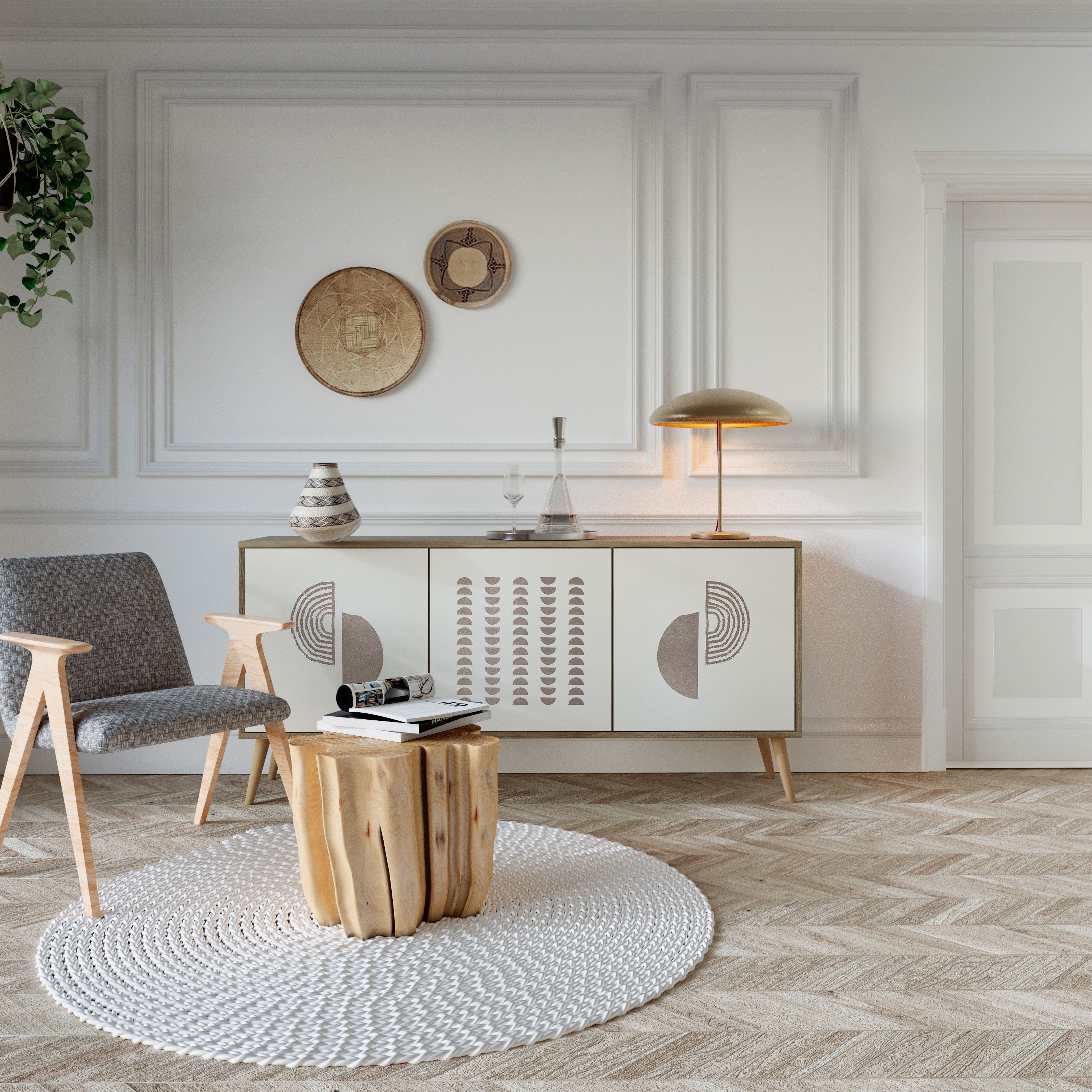 Buffet 3 portes HARMONY ESSENCE effet chêne