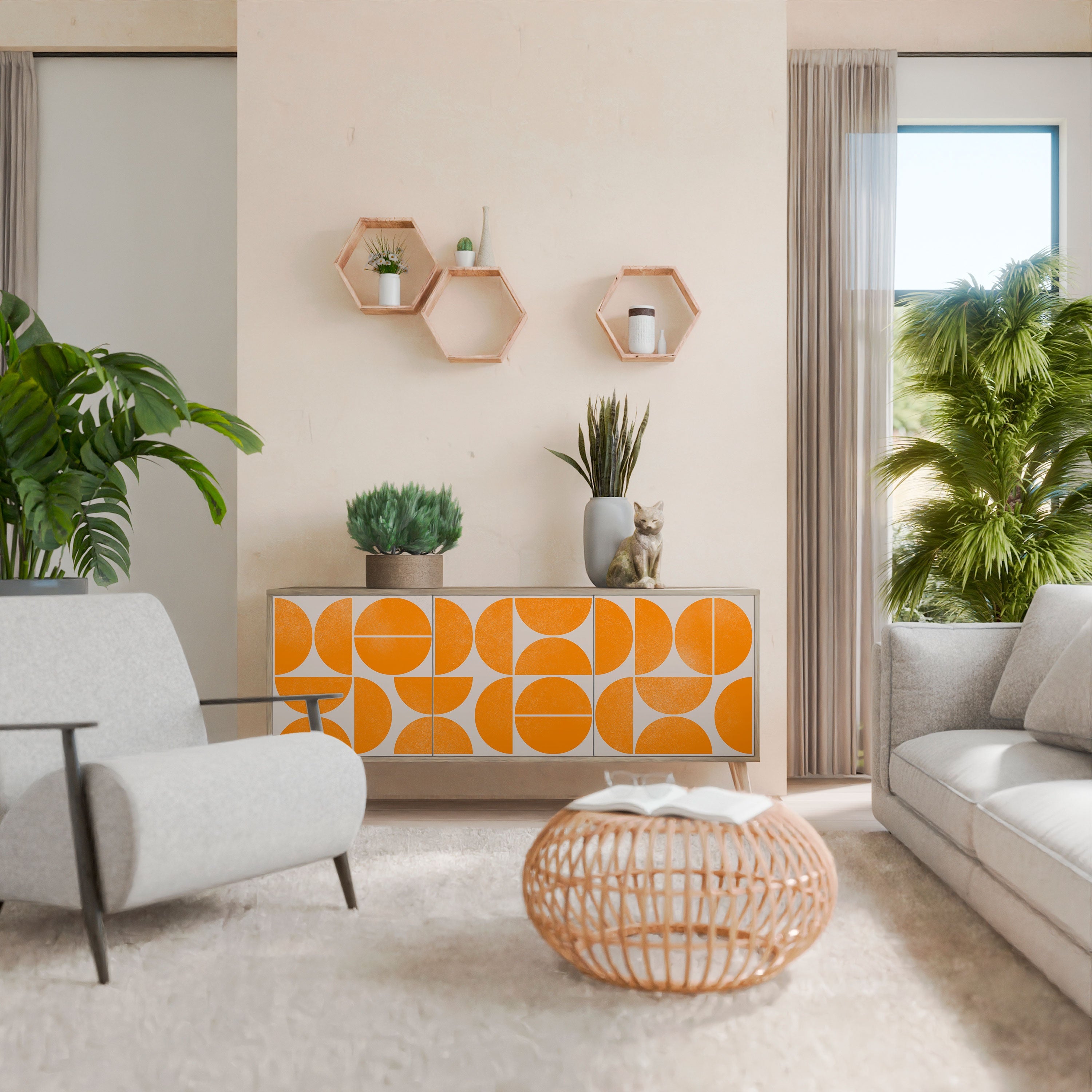 Buffet 3 portes RECURRING DREAMS effet chêne