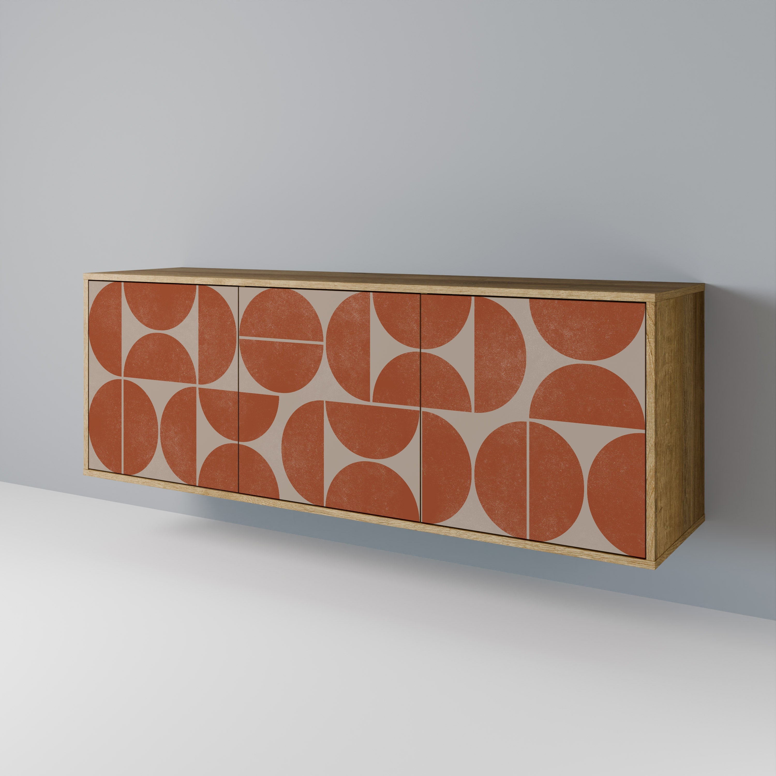 Buffet 3 portes REPETITION COMPULSION effet chêne