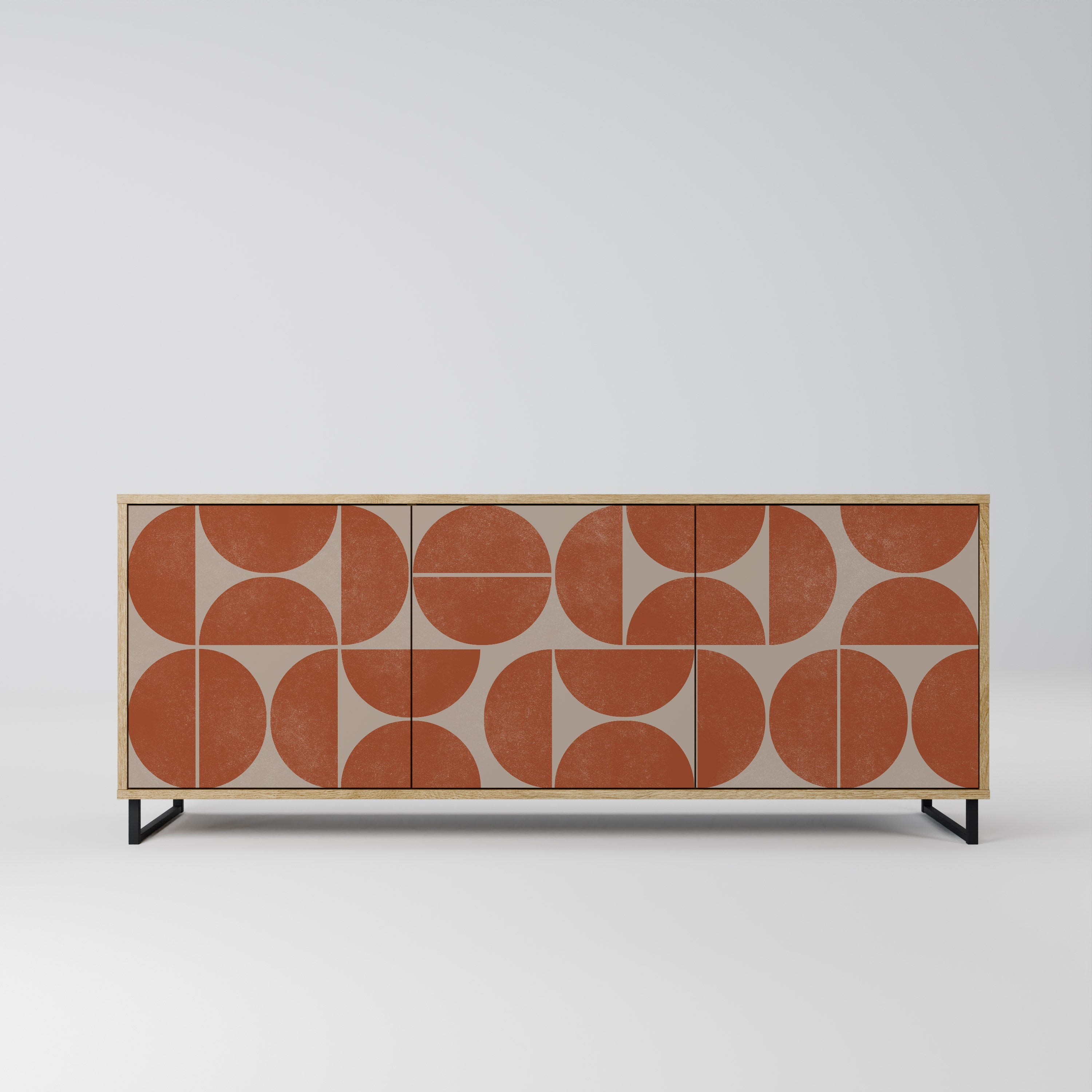 Buffet 3 portes REPETITION COMPULSION effet chêne