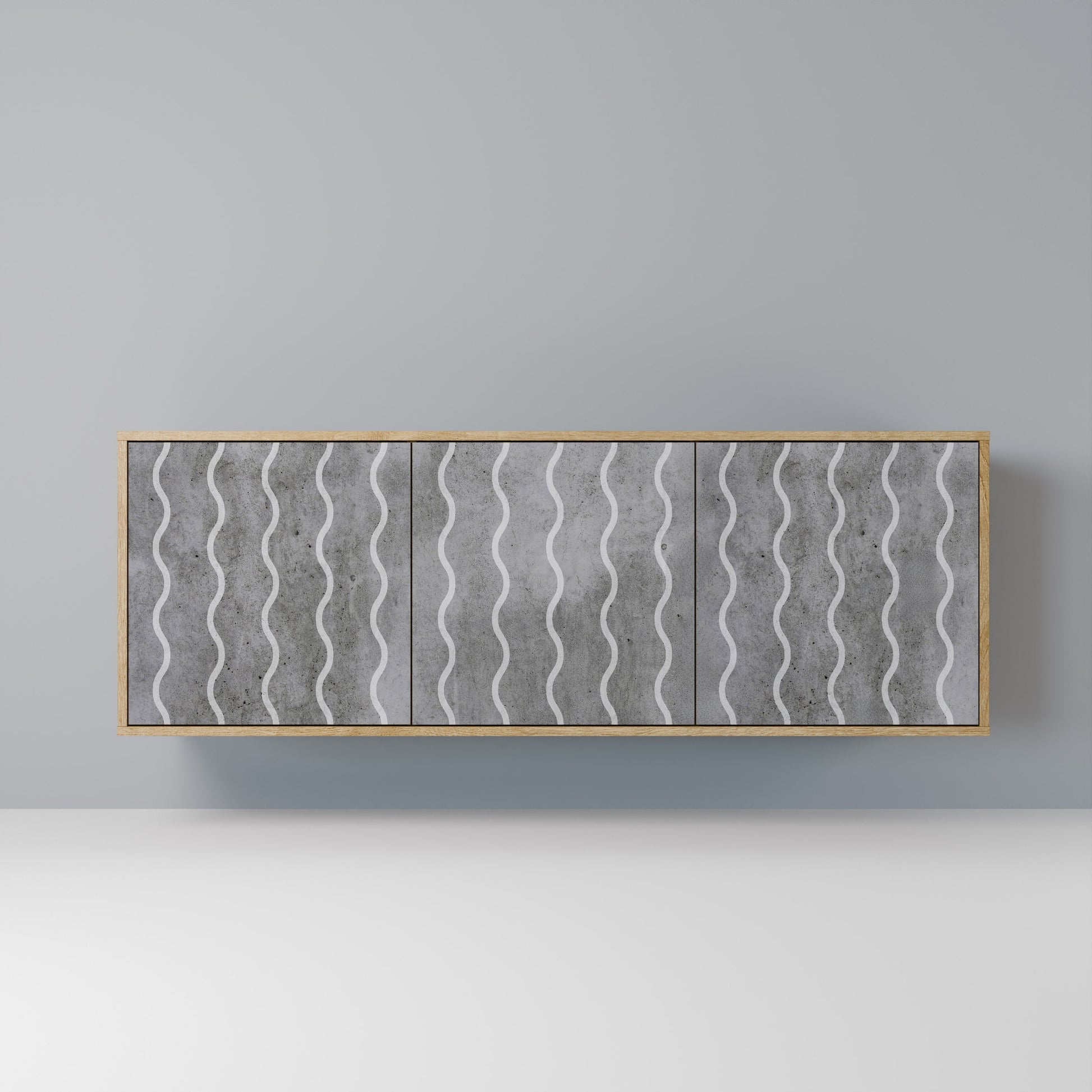 Buffet 3 portes effet chêne WAVES OF CONCRETE