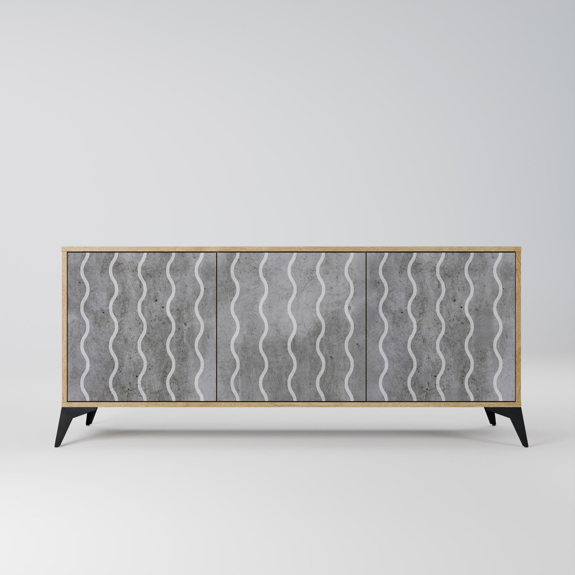Buffet 3 portes effet chêne WAVES OF CONCRETE