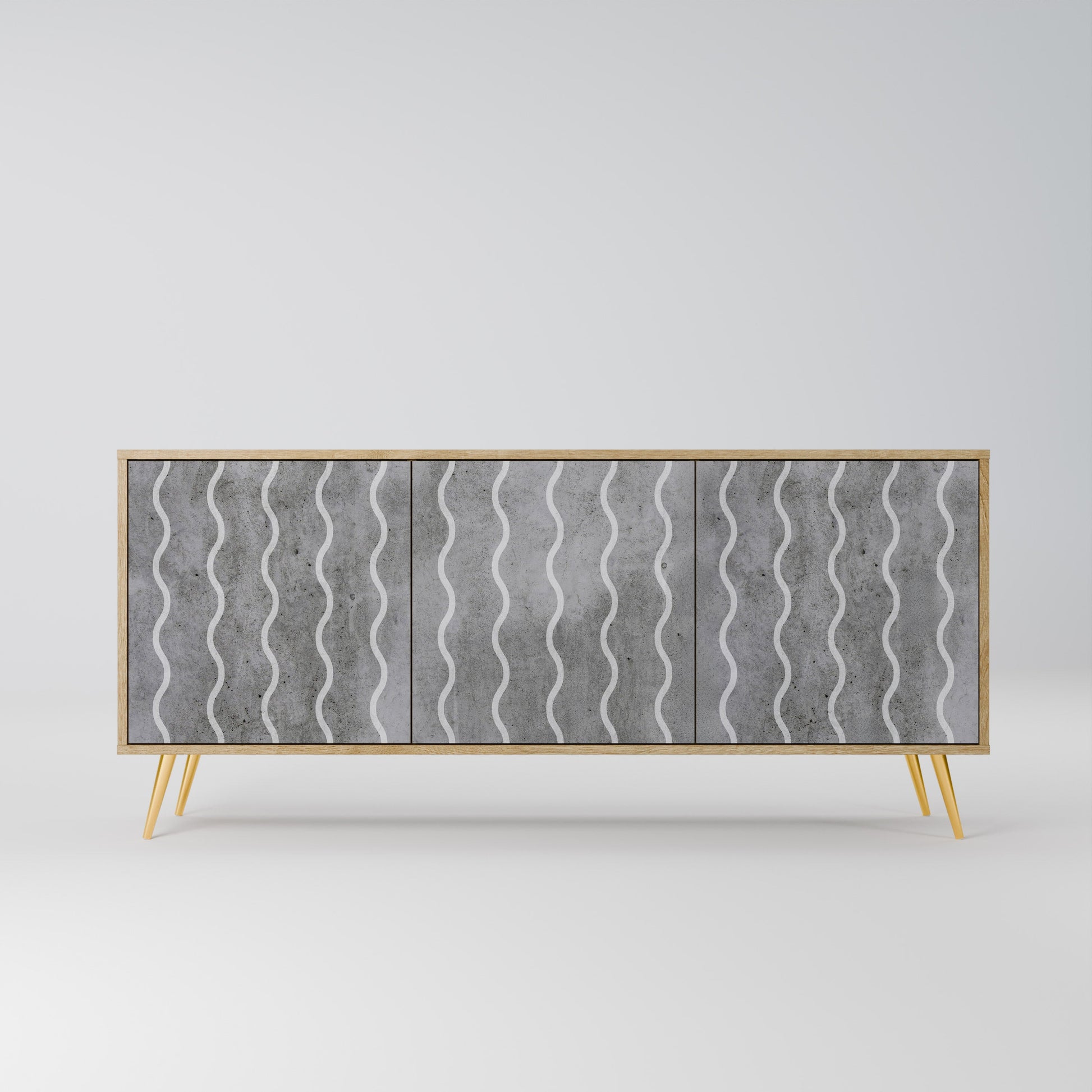 Buffet 3 portes effet chêne WAVES OF CONCRETE