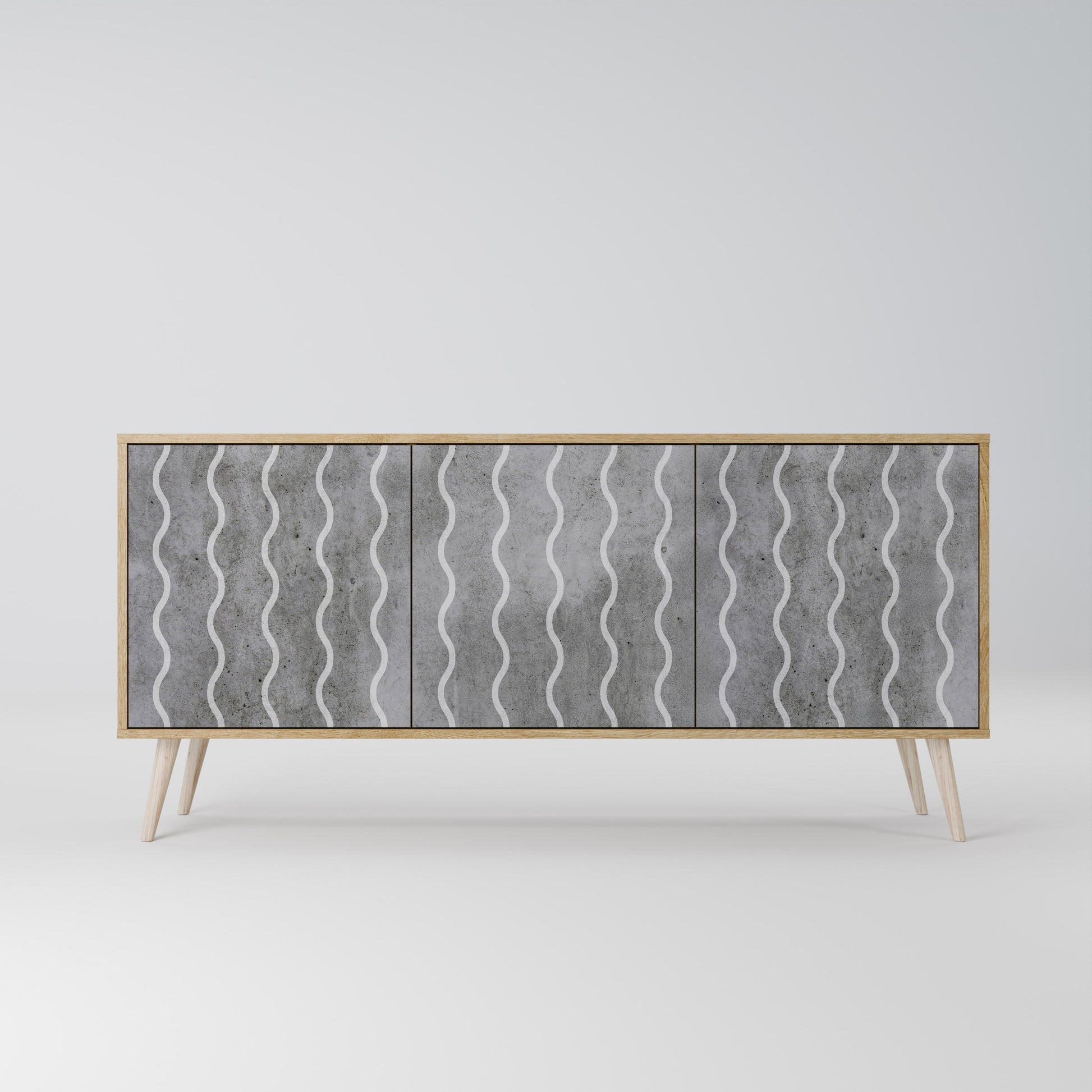 Buffet 3 portes effet chêne WAVES OF CONCRETE