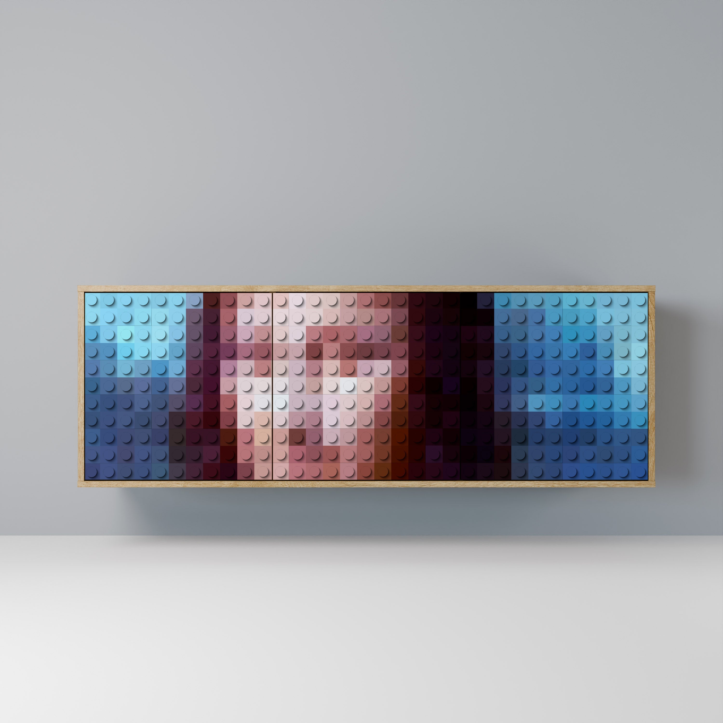 Buffet 3 portes effet chêne CONSTRUCTIVE ART