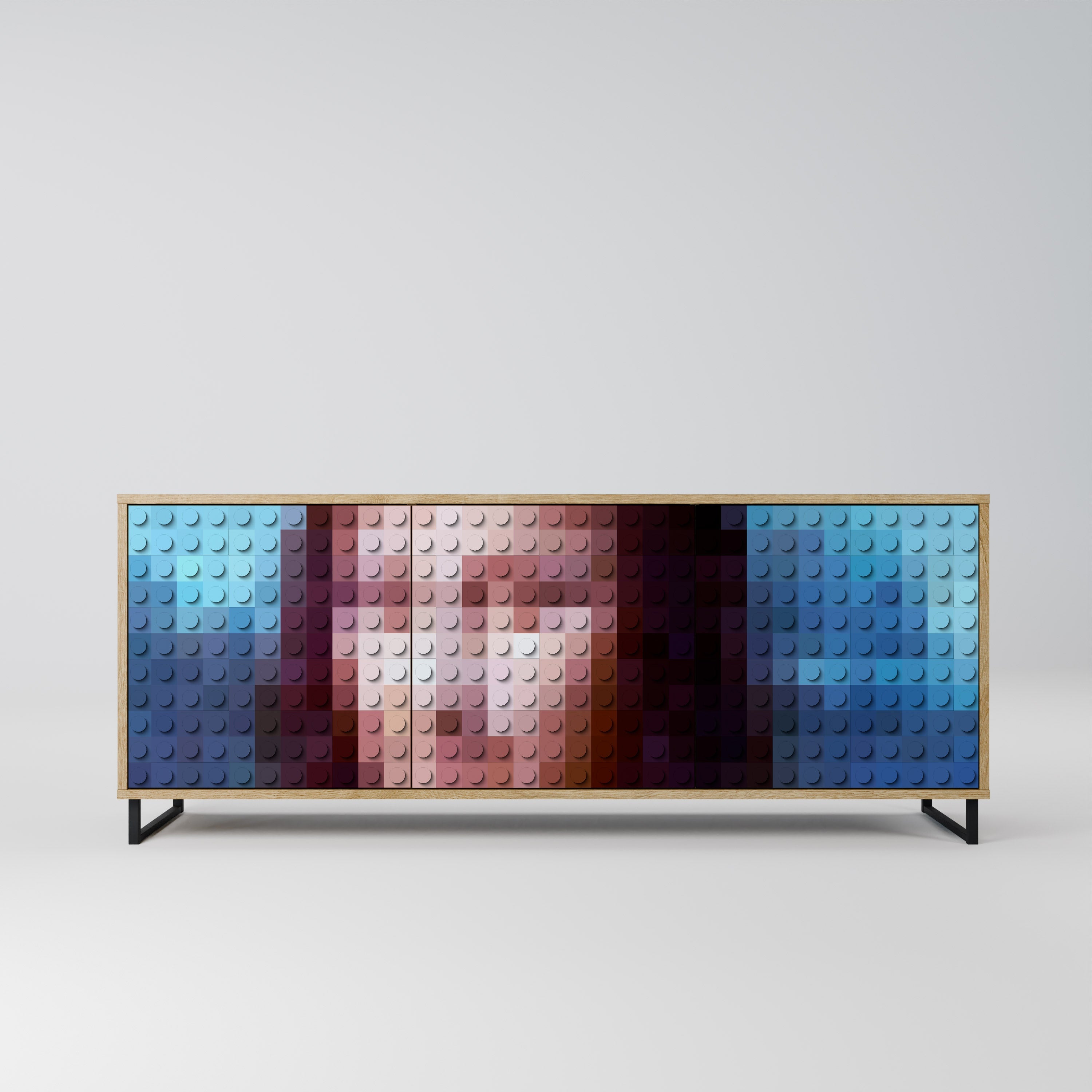 Buffet 3 portes effet chêne CONSTRUCTIVE ART