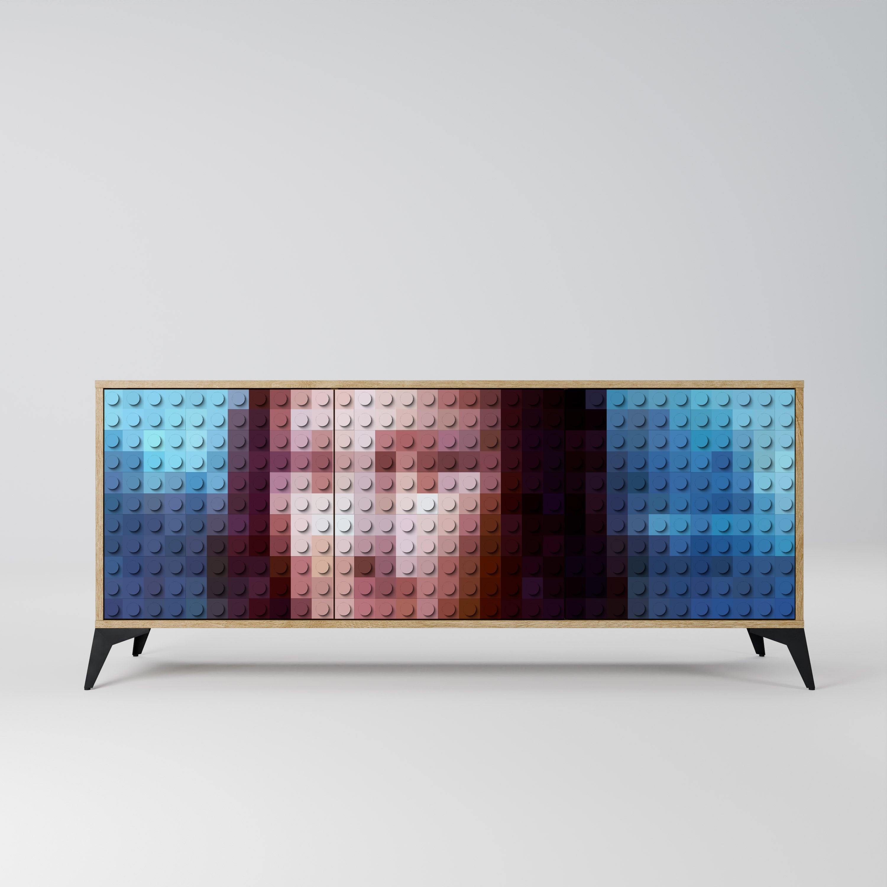 Buffet 3 portes effet chêne CONSTRUCTIVE ART