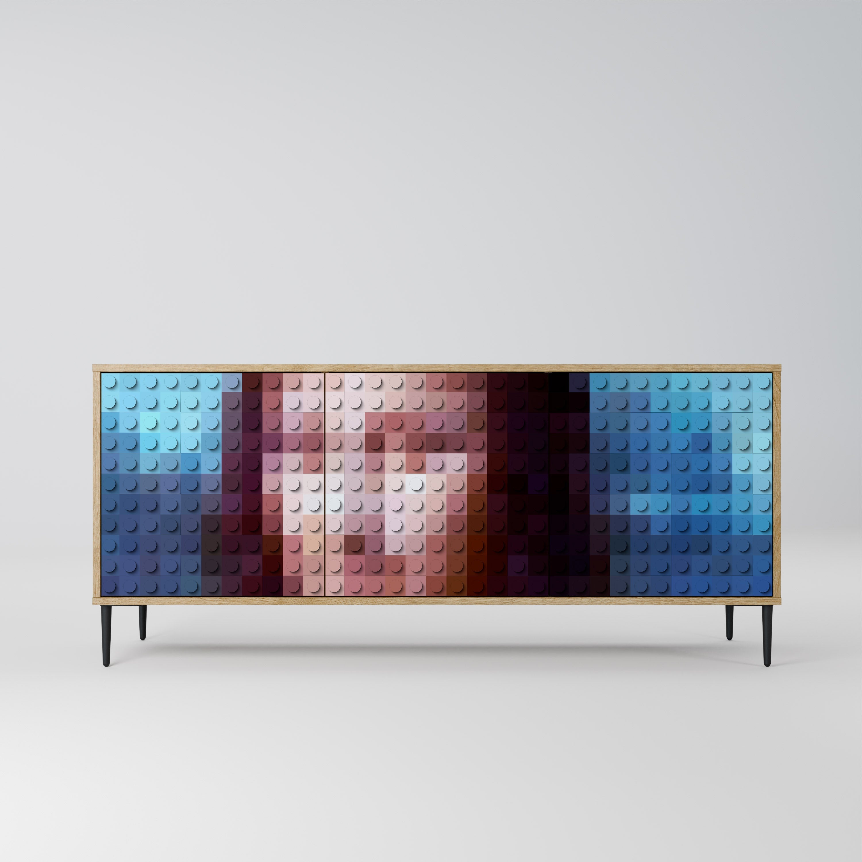 Buffet 3 portes effet chêne CONSTRUCTIVE ART