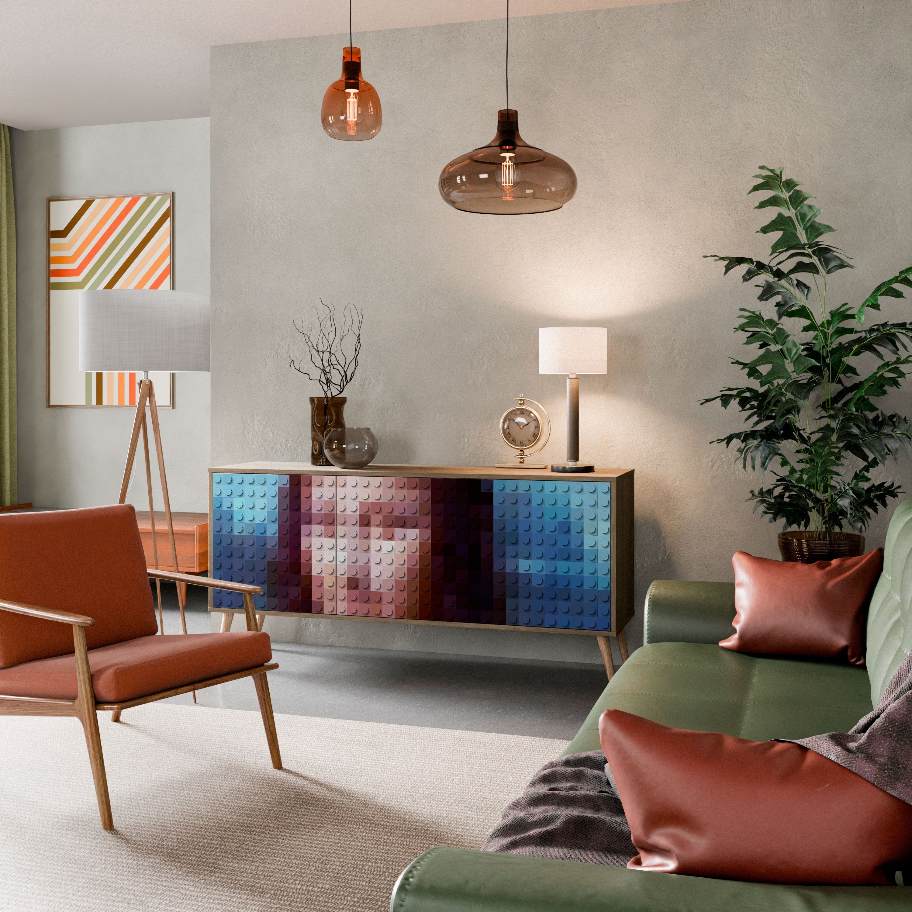 Buffet 3 portes effet chêne CONSTRUCTIVE ART