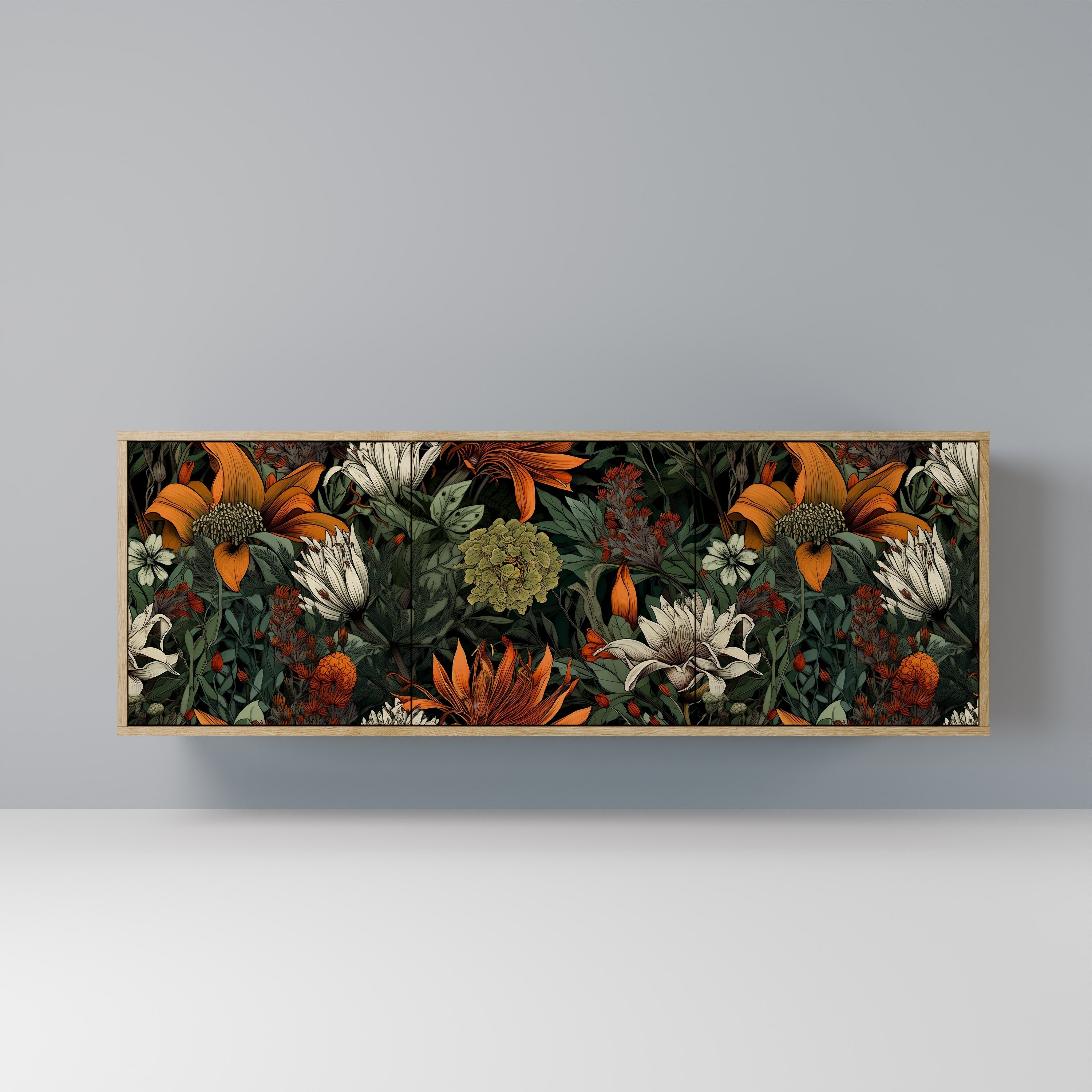 Buffet 3 portes MIDNIGHT SPROUT effet chêne