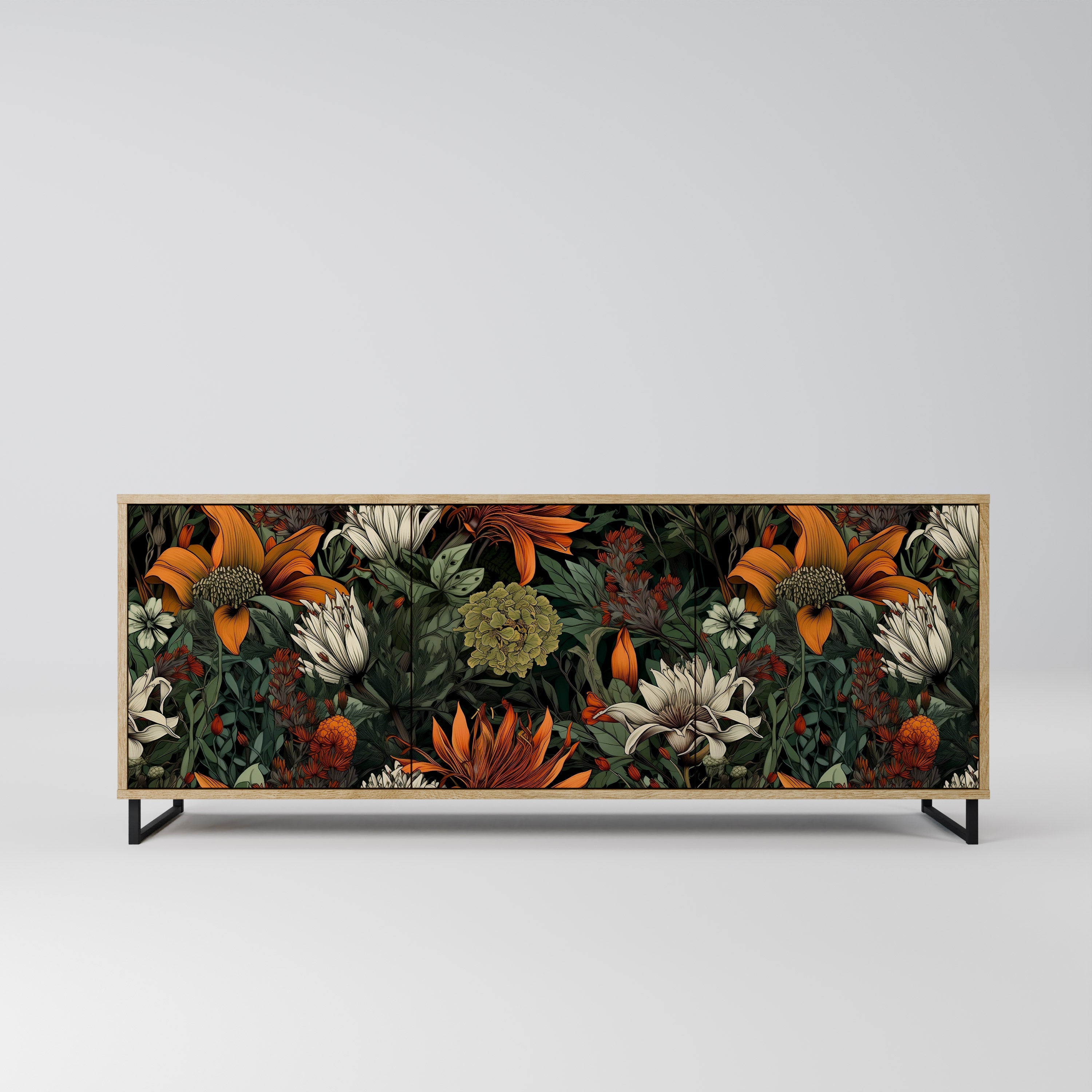 Buffet 3 portes MIDNIGHT SPROUT effet chêne