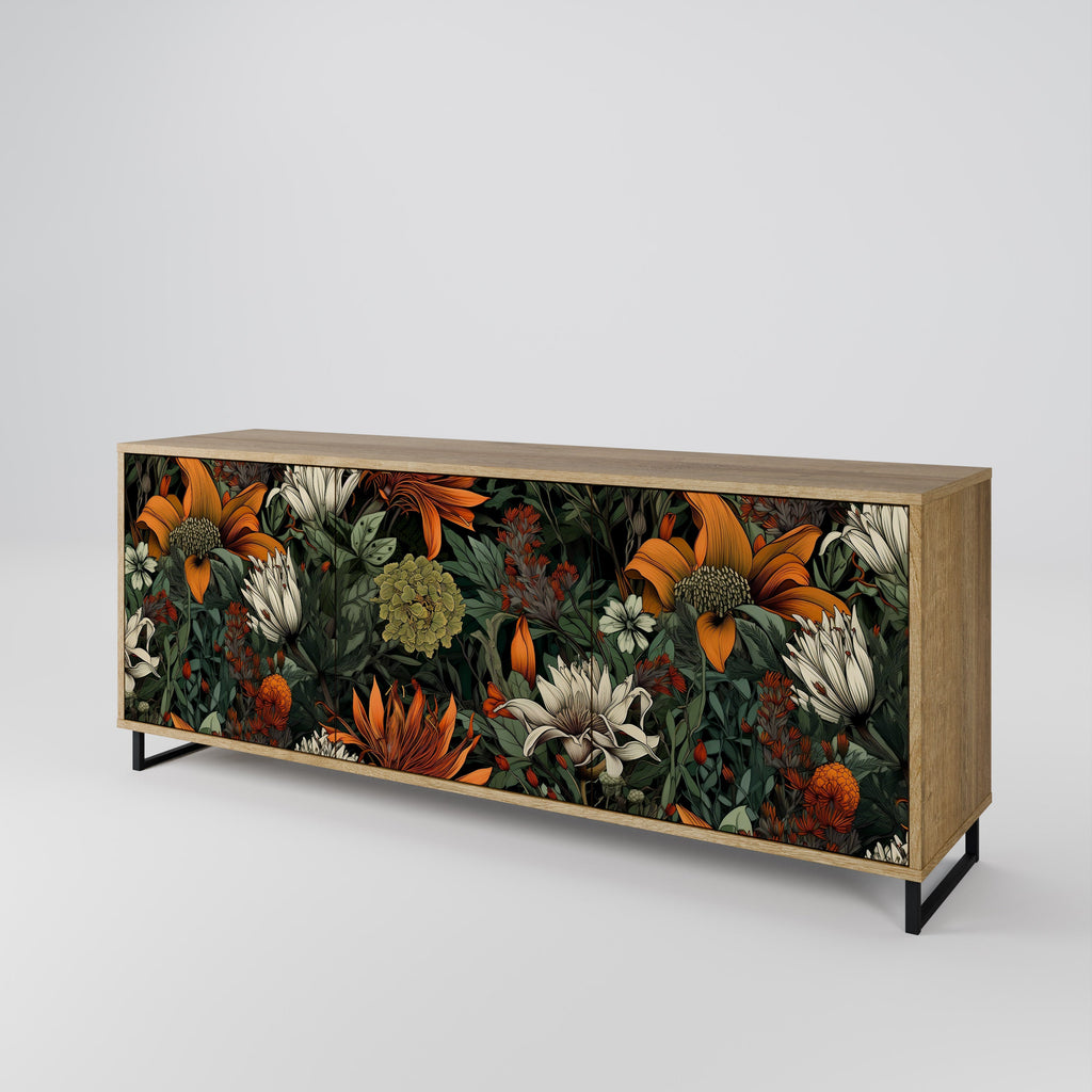 Buffet 3 portes MIDNIGHT SPROUT effet chêne