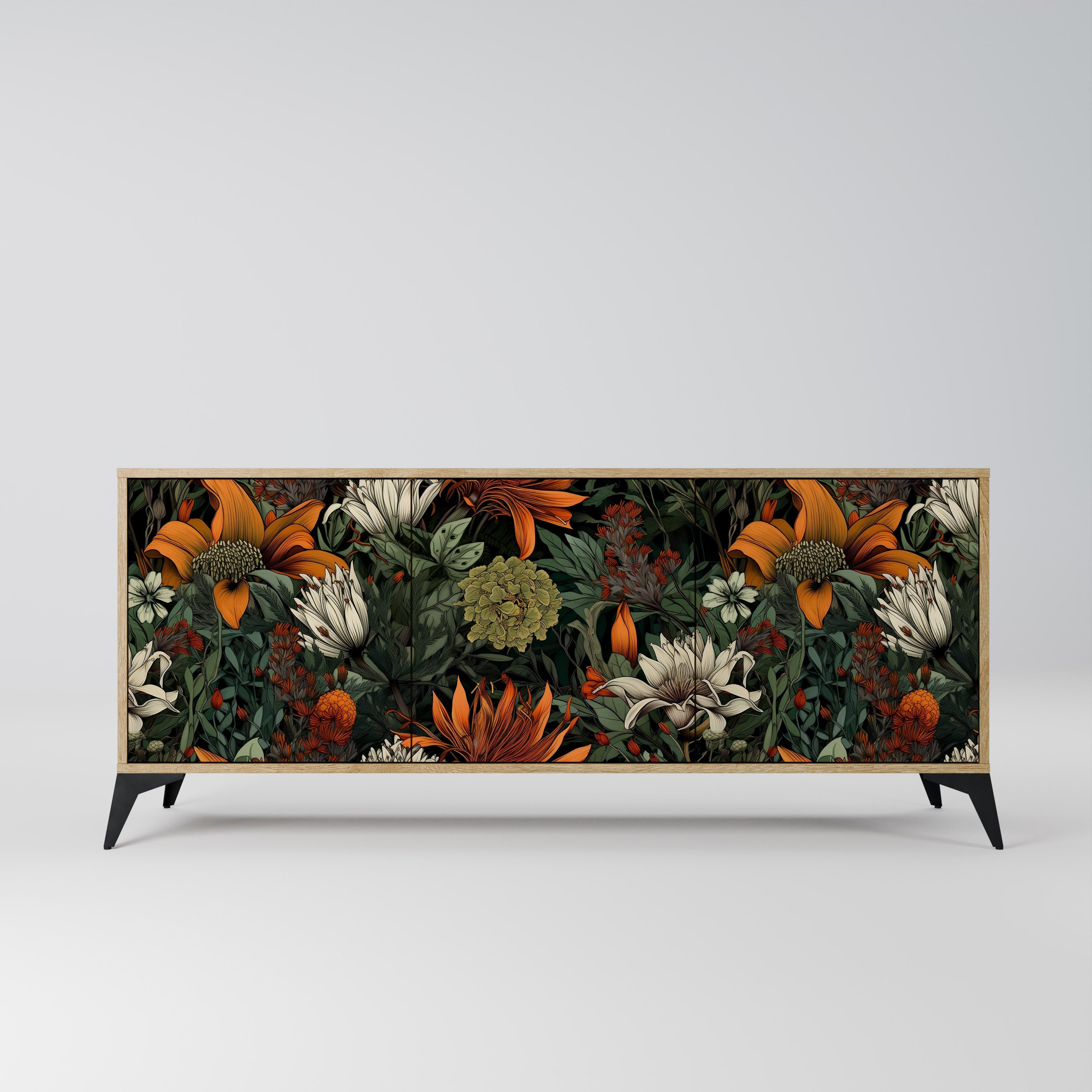 Buffet 3 portes MIDNIGHT SPROUT effet chêne