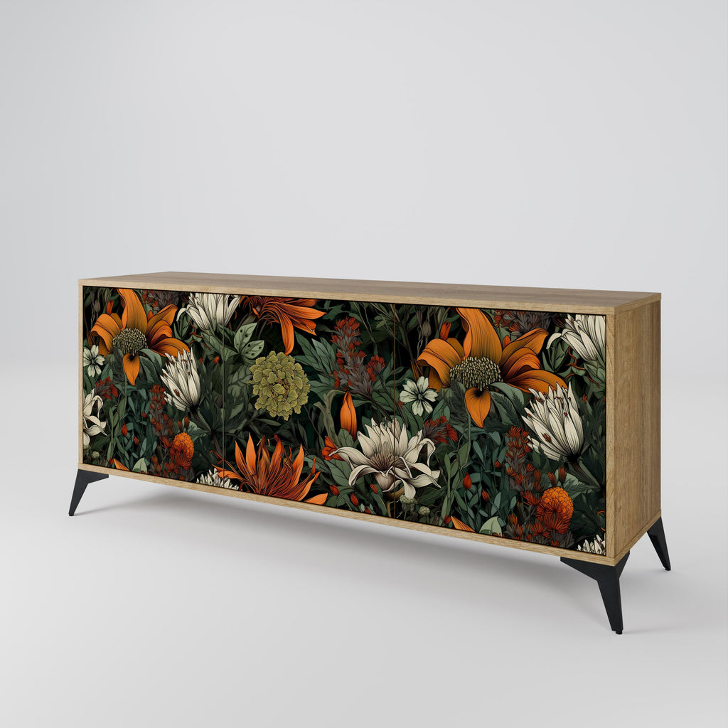 Buffet 3 portes MIDNIGHT SPROUT effet chêne
