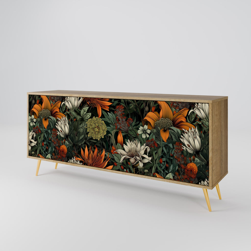 Buffet 3 portes MIDNIGHT SPROUT effet chêne