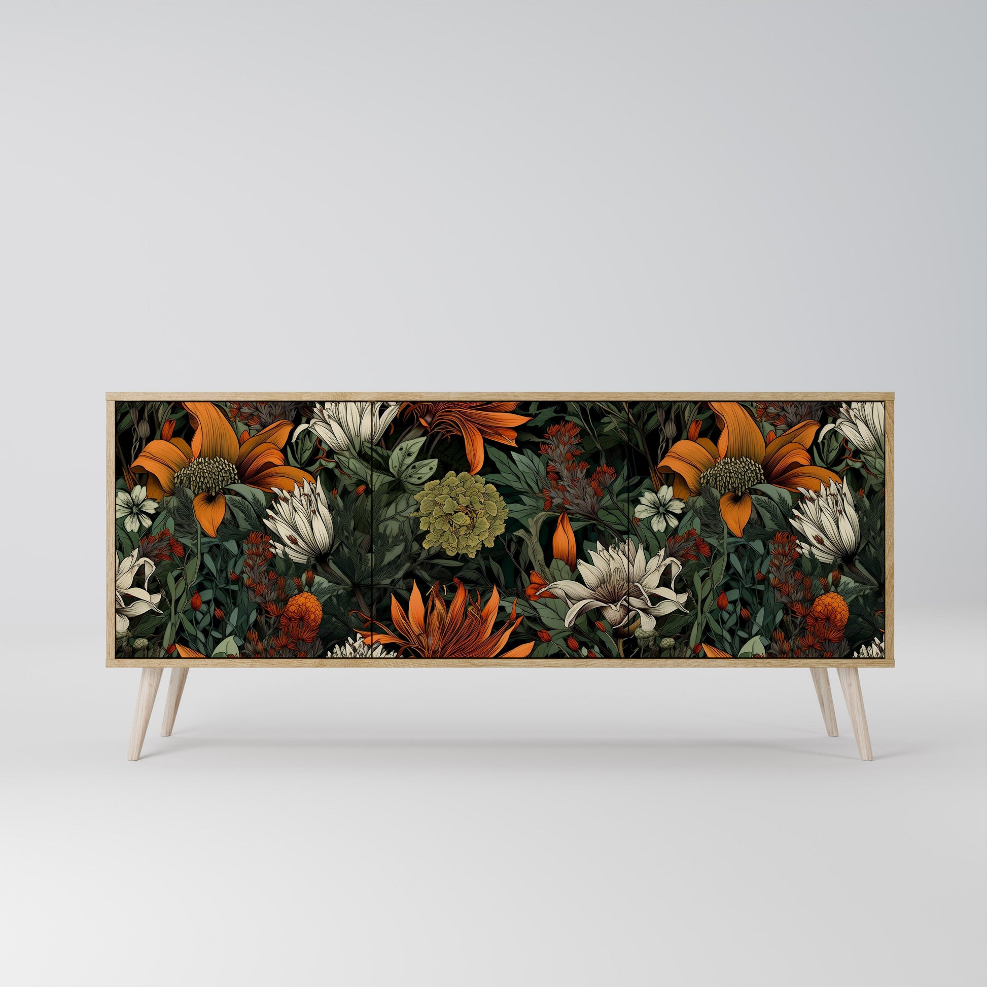 Buffet 3 portes MIDNIGHT SPROUT effet chêne