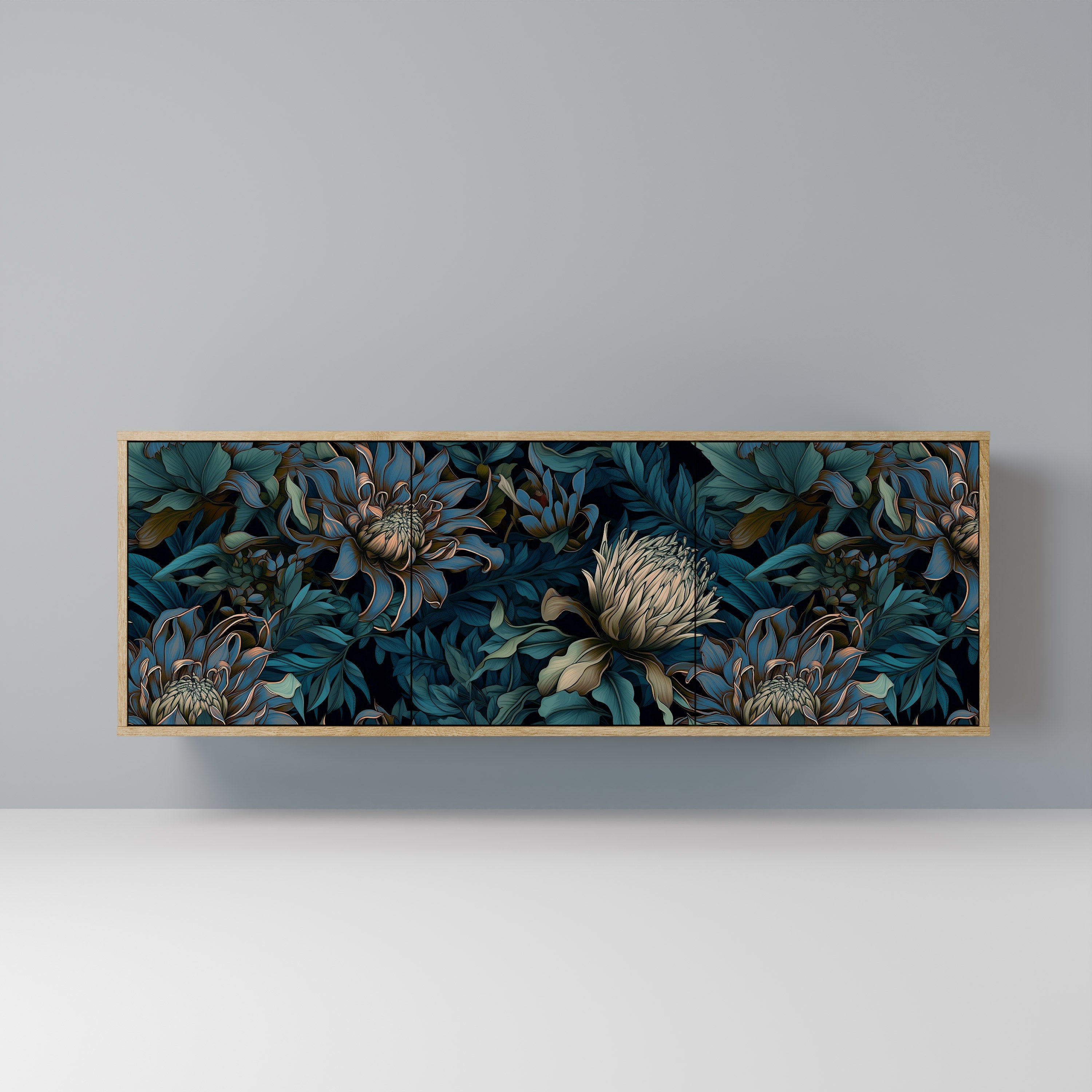 Buffet 3 portes effet chêne TWILIGHT BLOOM