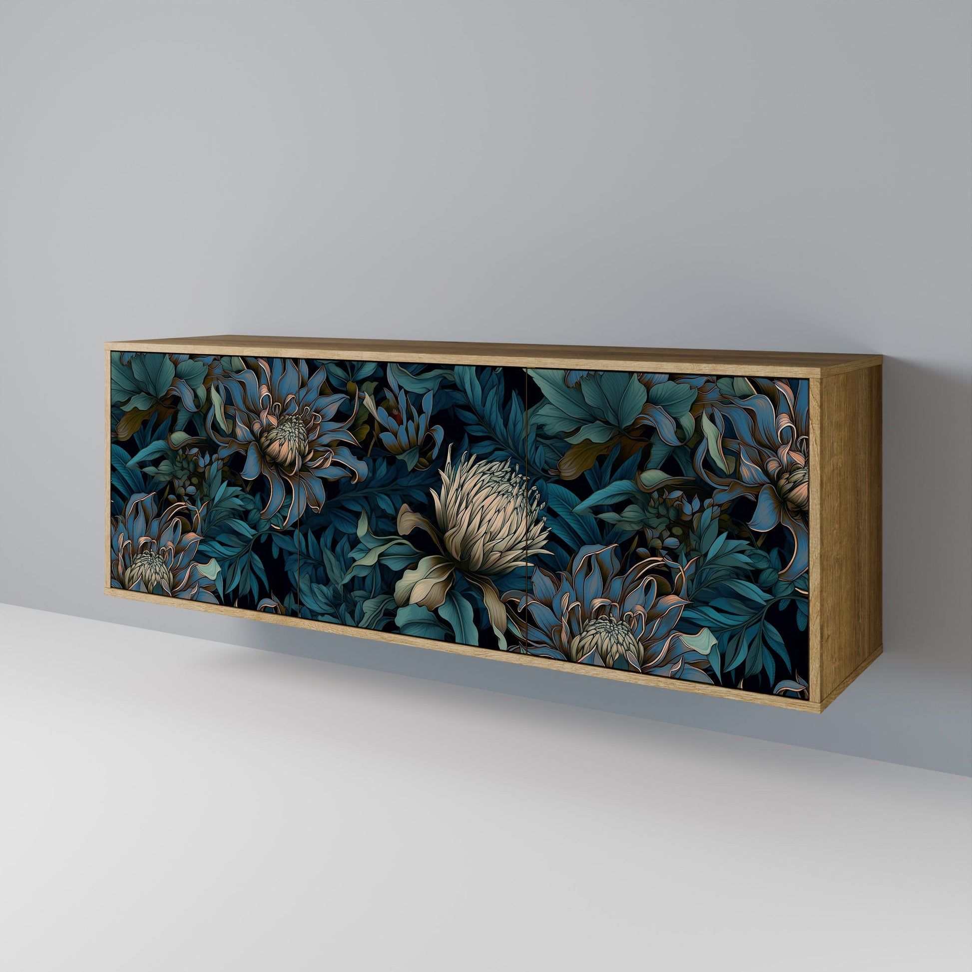 Buffet 3 portes effet chêne TWILIGHT BLOOM
