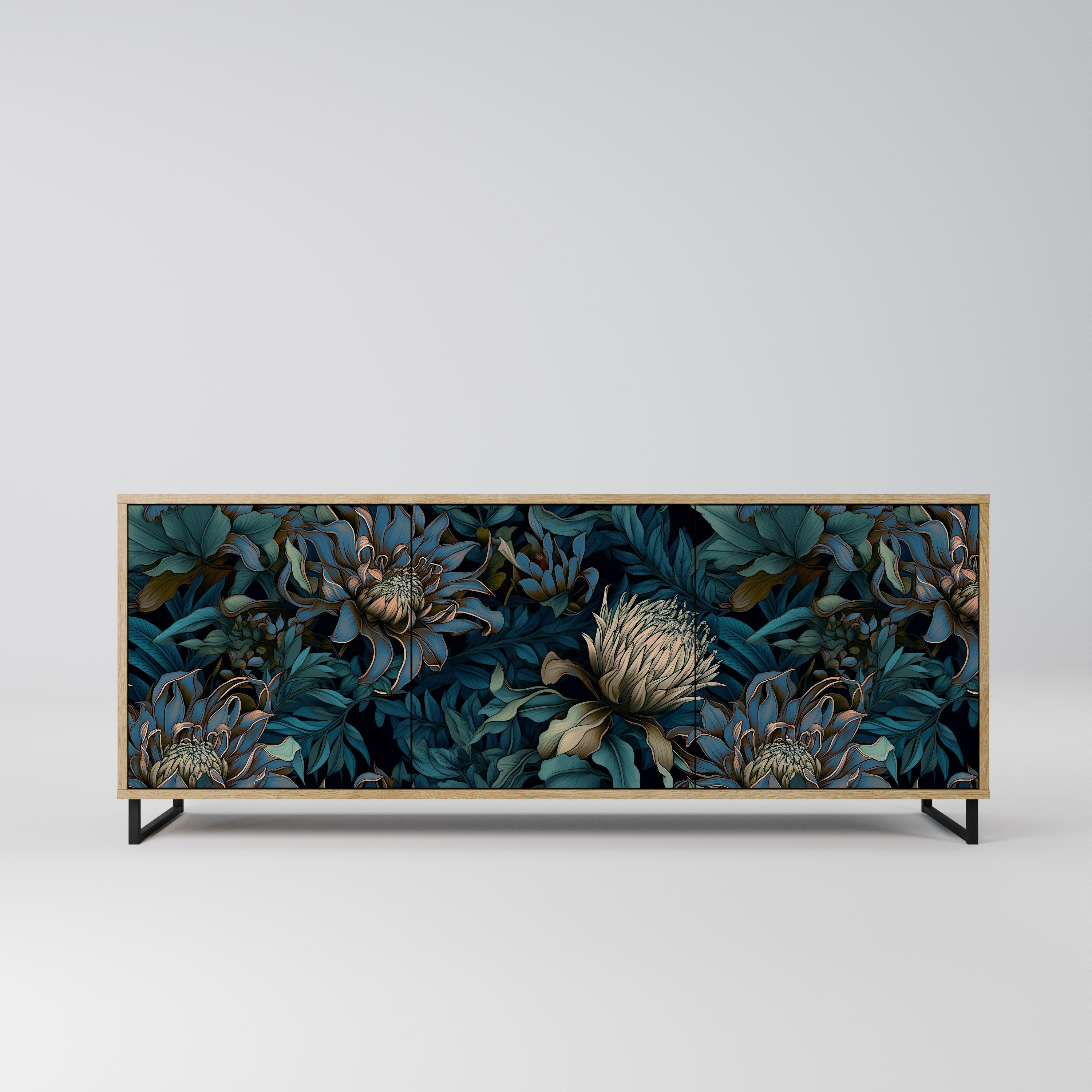 Buffet 3 portes effet chêne TWILIGHT BLOOM