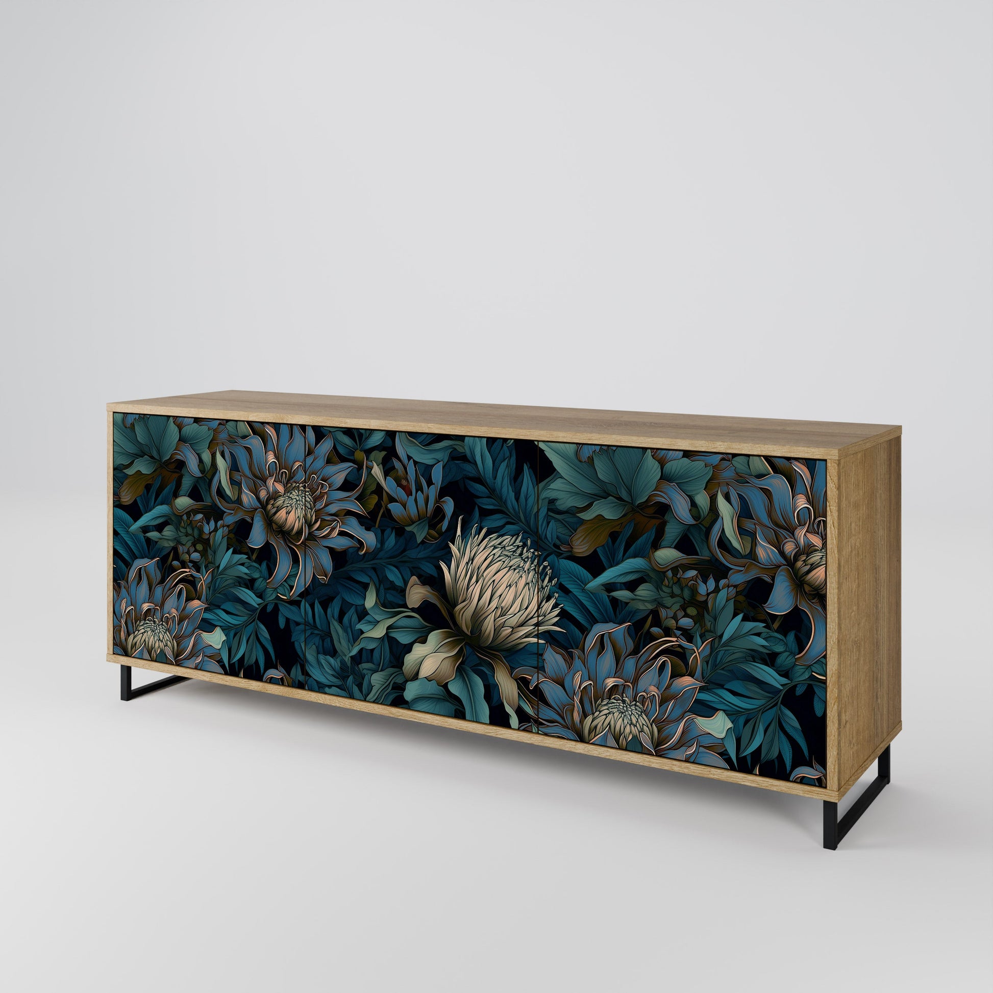 Buffet 3 portes effet chêne TWILIGHT BLOOM