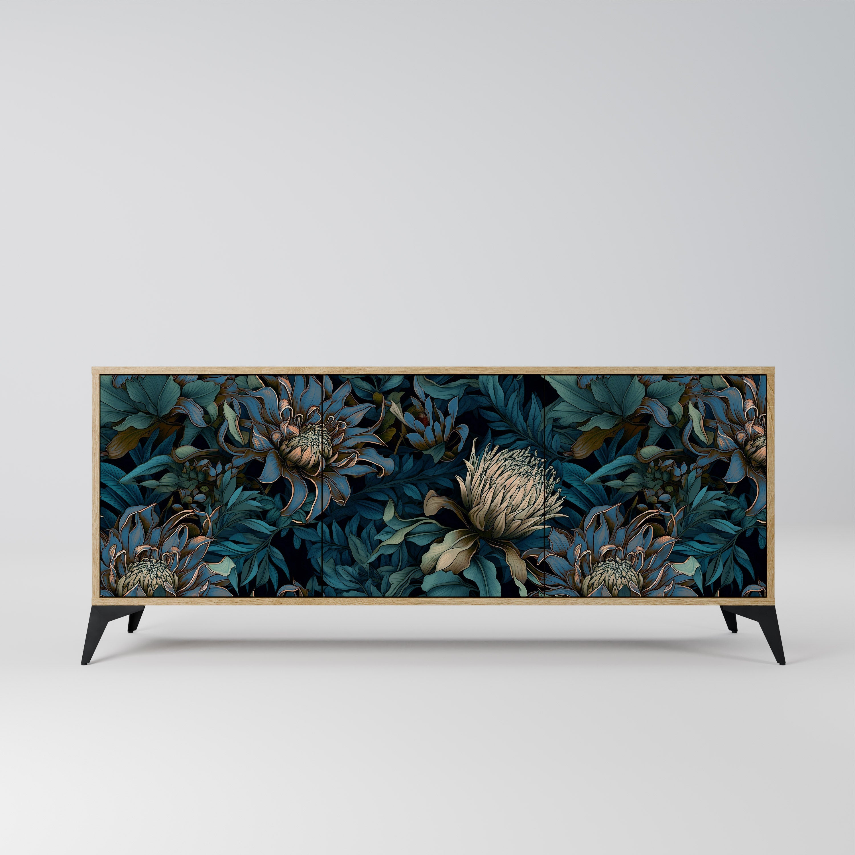 Buffet 3 portes effet chêne TWILIGHT BLOOM