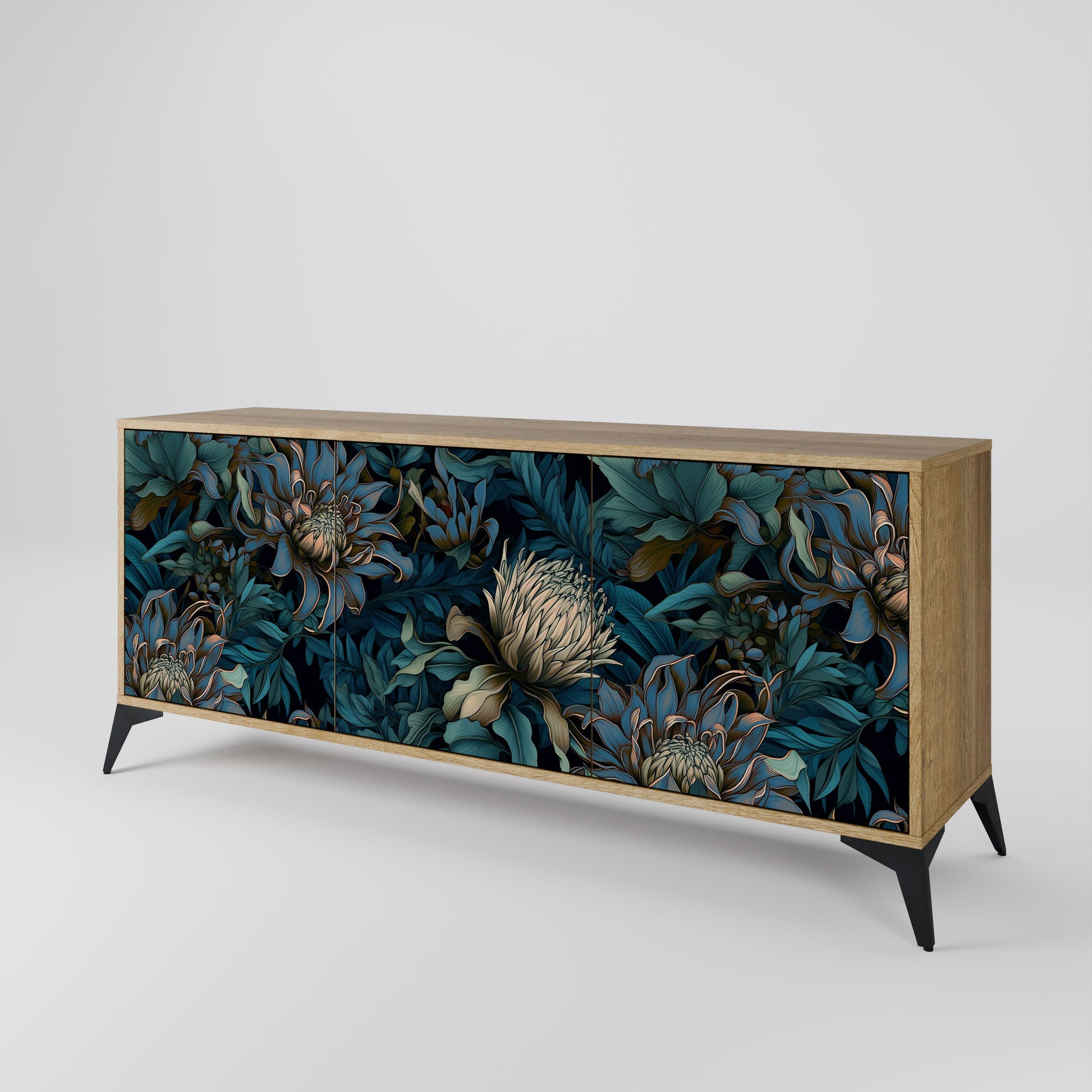 Buffet 3 portes effet chêne TWILIGHT BLOOM